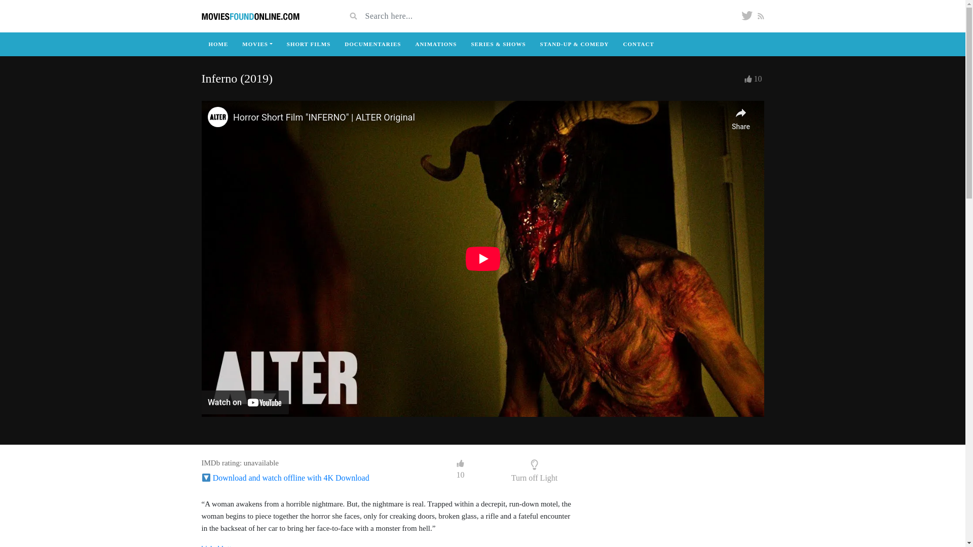 website screenshot of https://moviesfoundonline.com/video/inferno-2019/