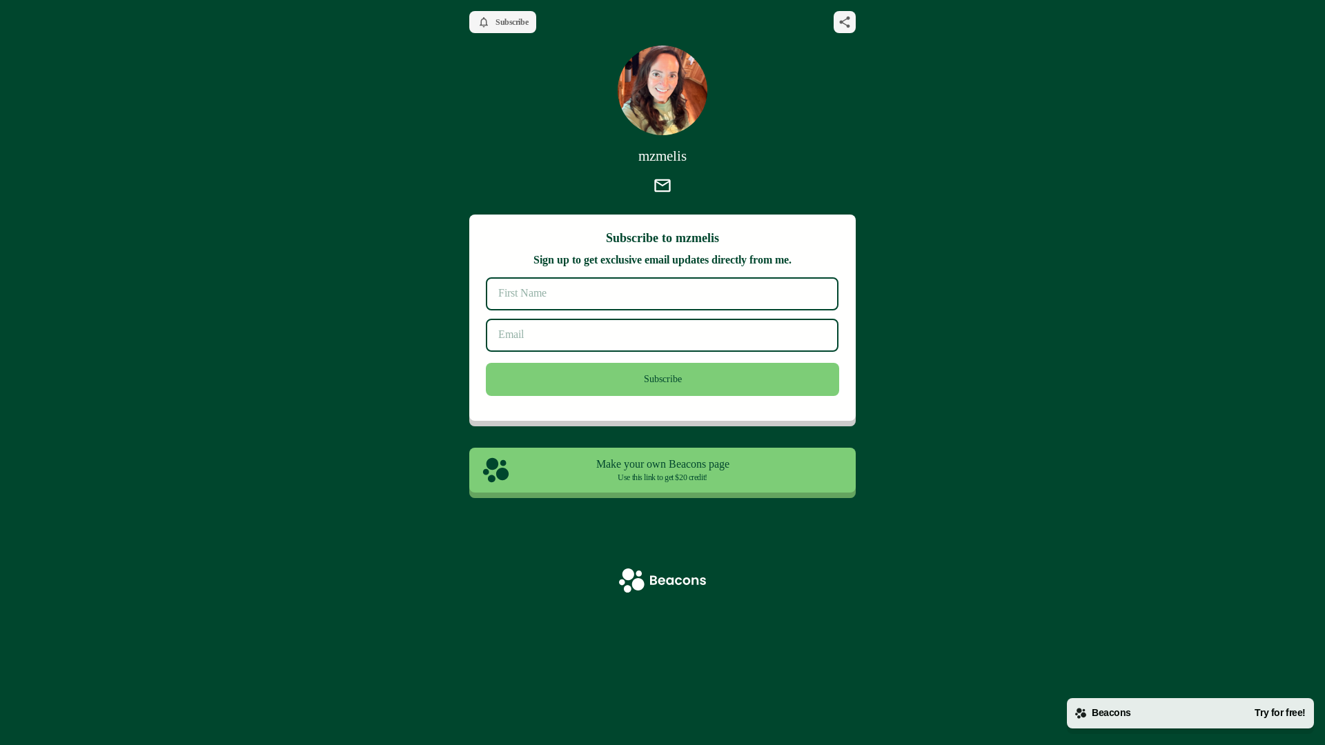 website screenshot of https://melisaann.store/