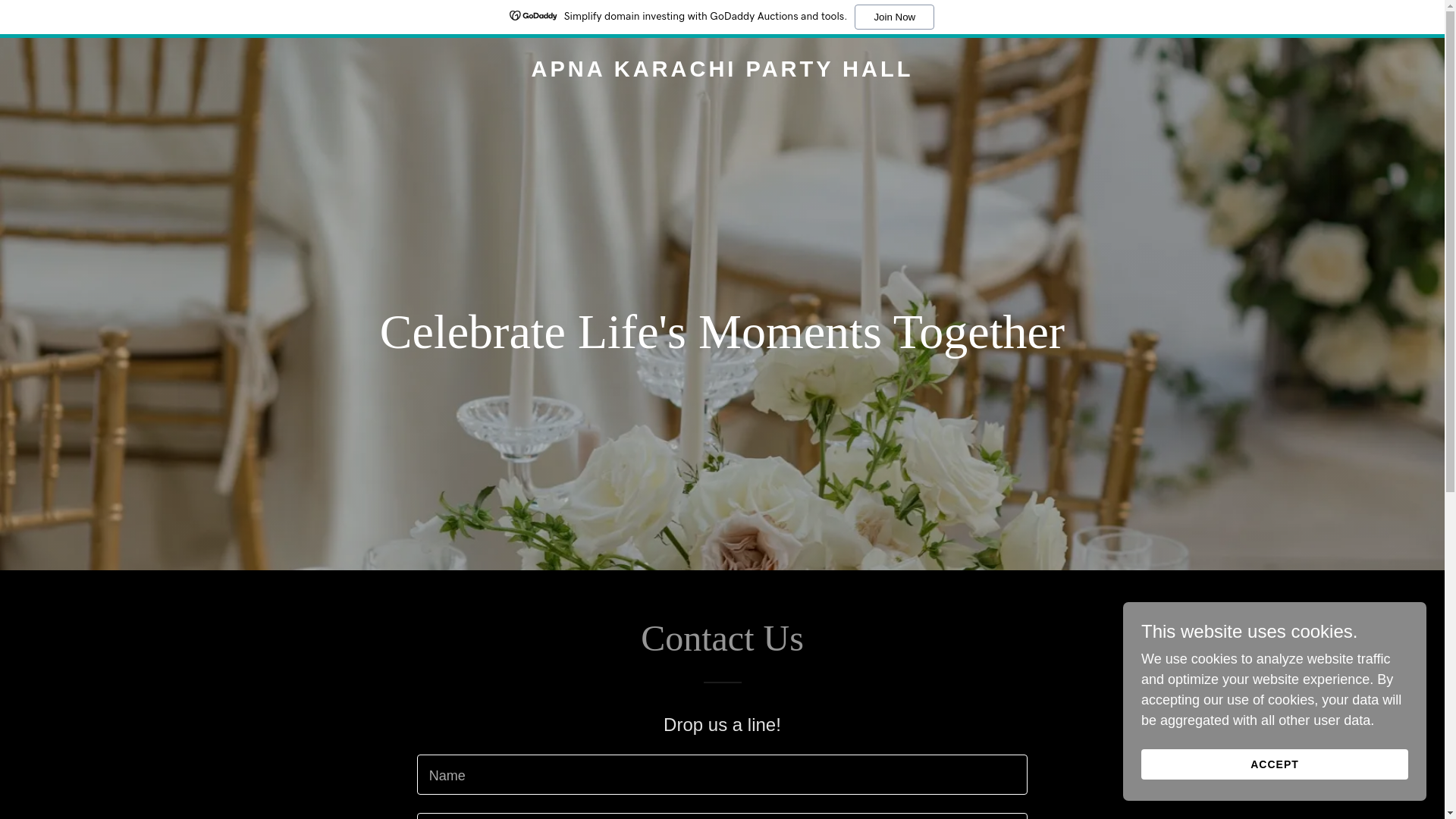 website screenshot of https://akpartyhall.ca/