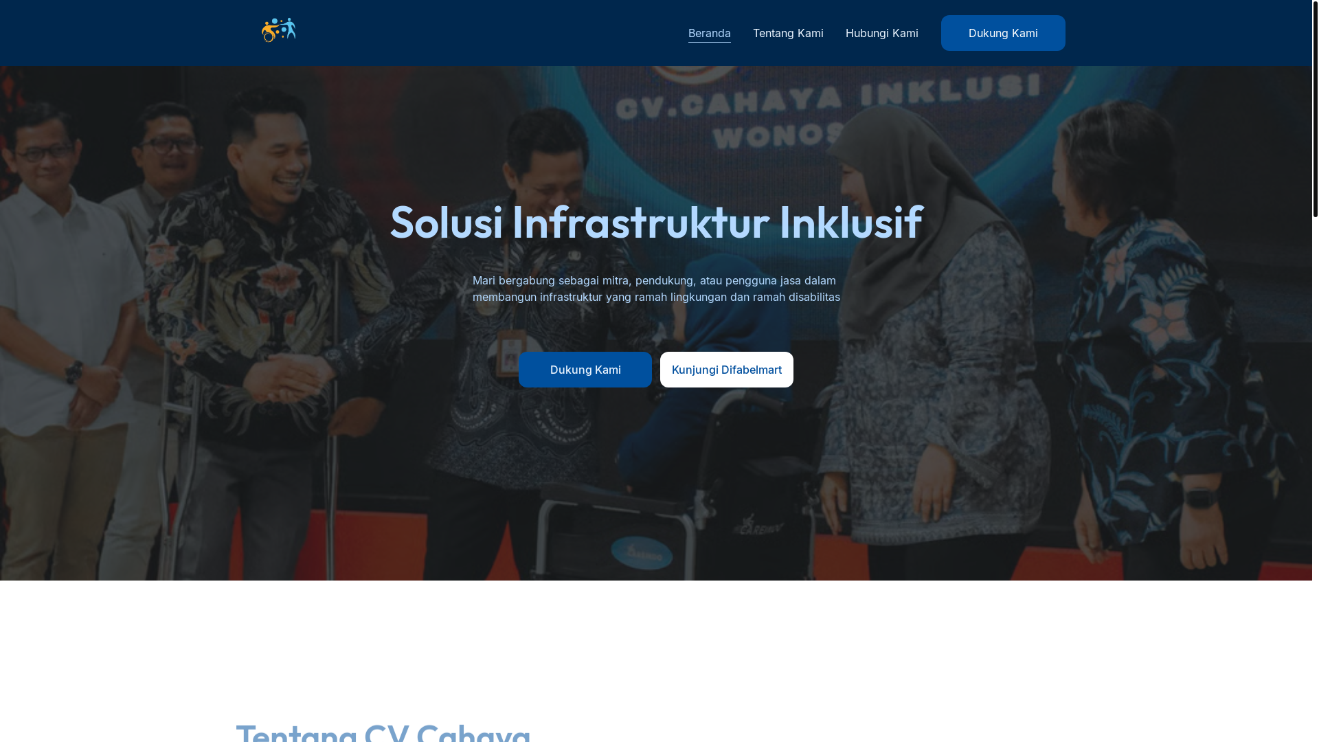 website screenshot of https://cahayainklusi.com/