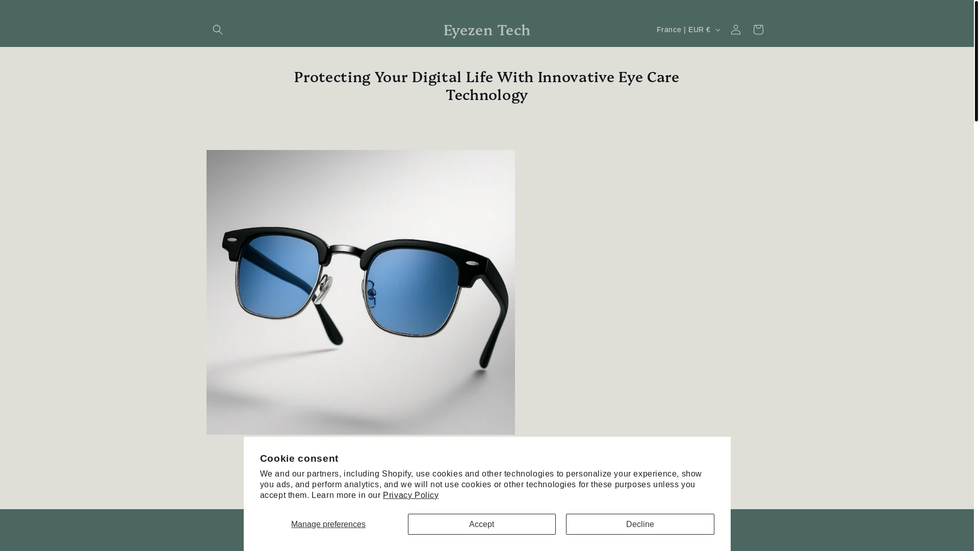 website screenshot of https://eyezentech.com/