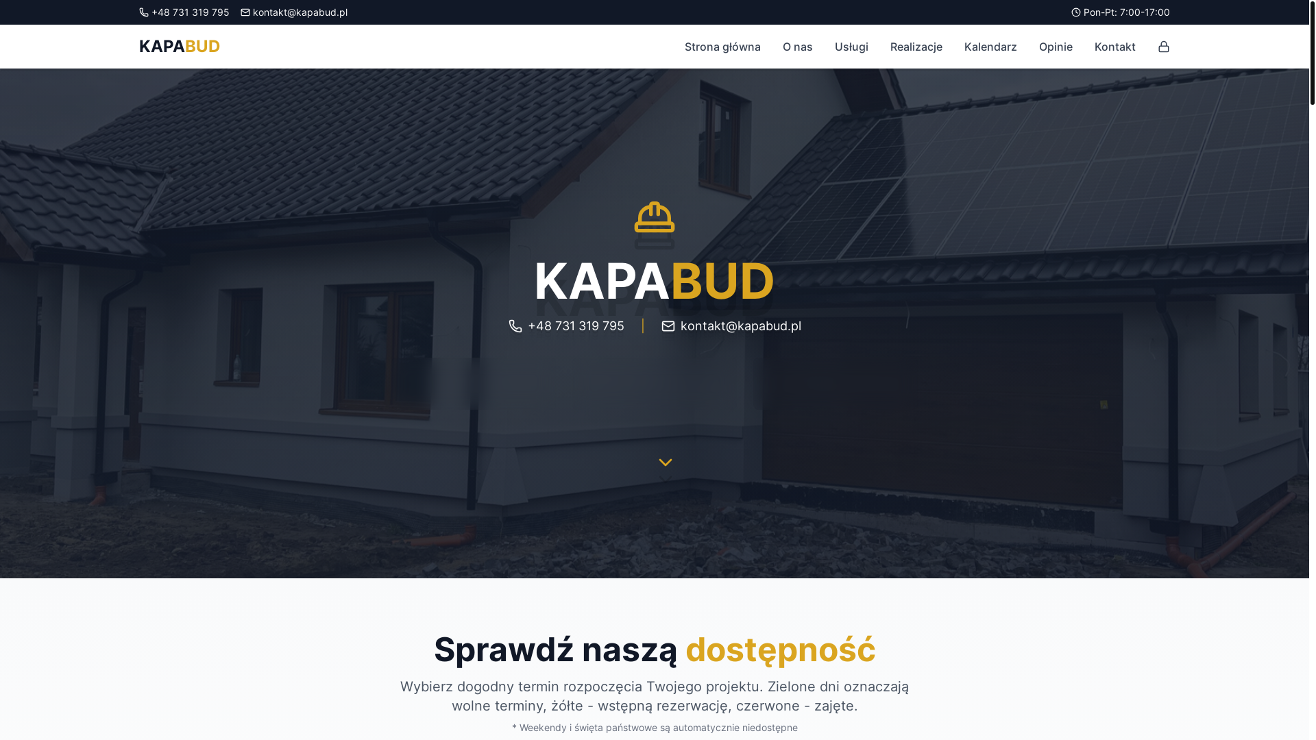 website screenshot of https://kapabud.pl/