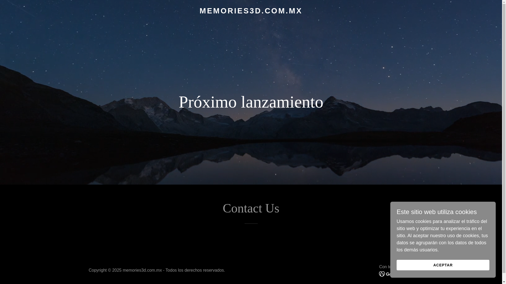 website screenshot of https://memories3d.com.mx/