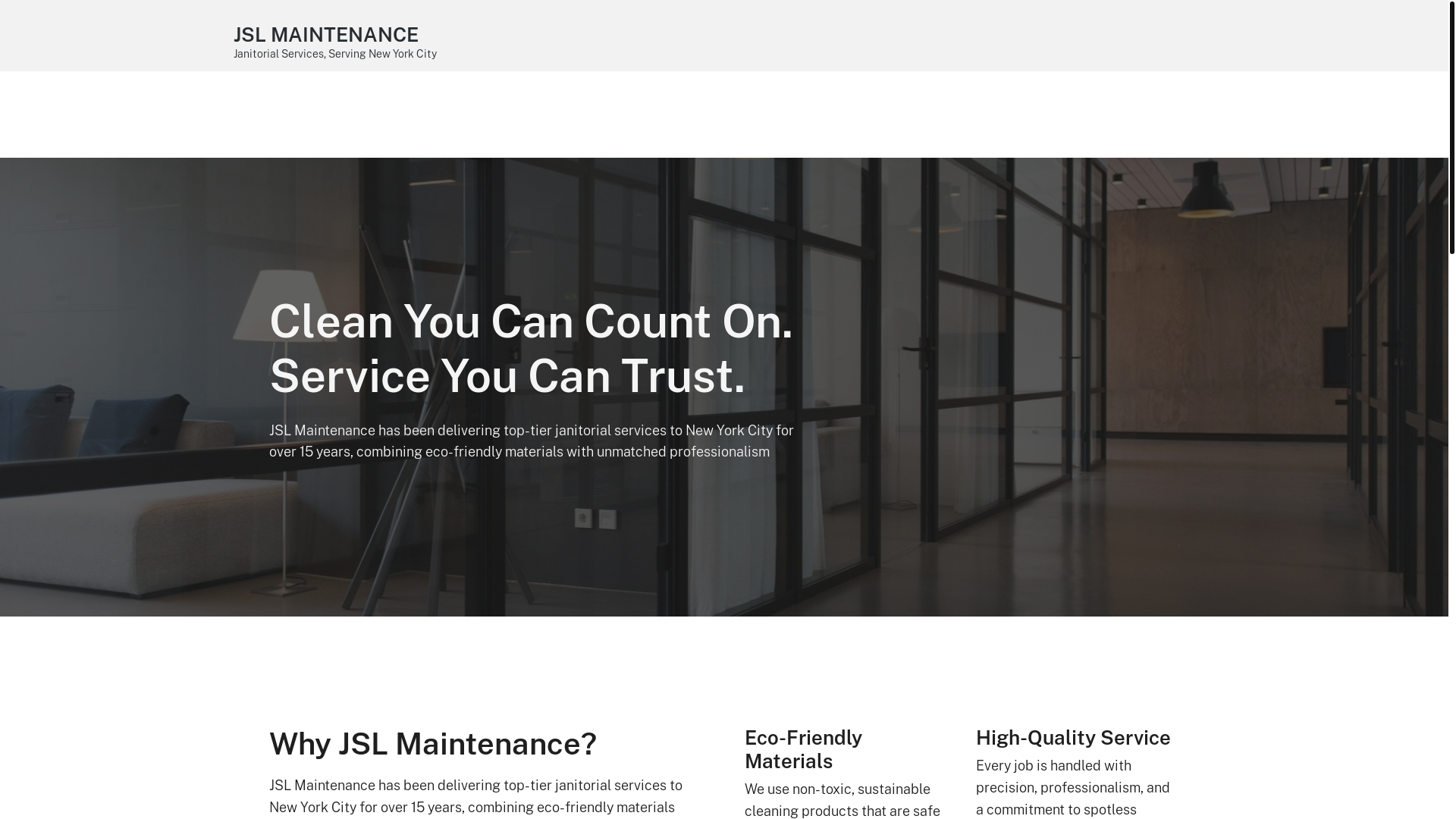 website screenshot of https://jsl-maintenance.com/