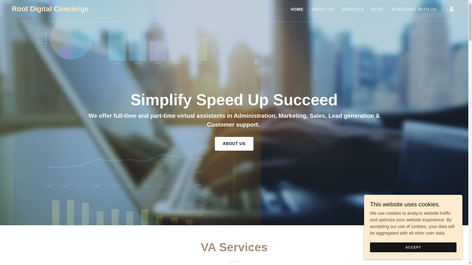website screenshot of https://therootdigitalassist.com/