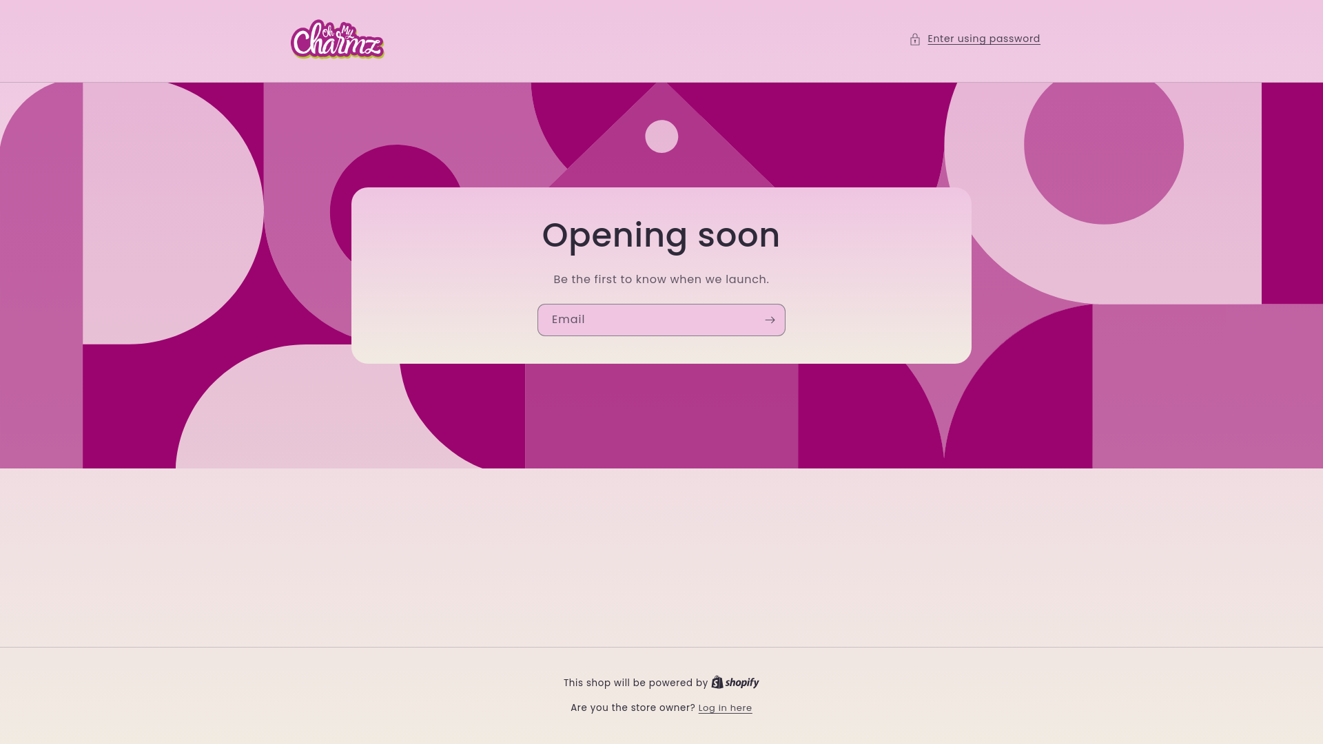 website screenshot of https://ohmycharmzba.com/