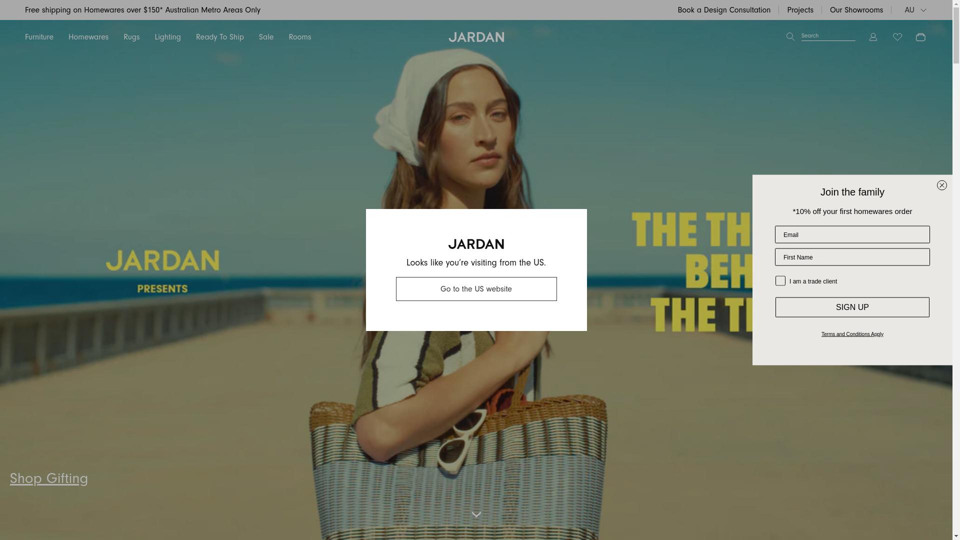 website screenshot of https://www.jardan.com.au/