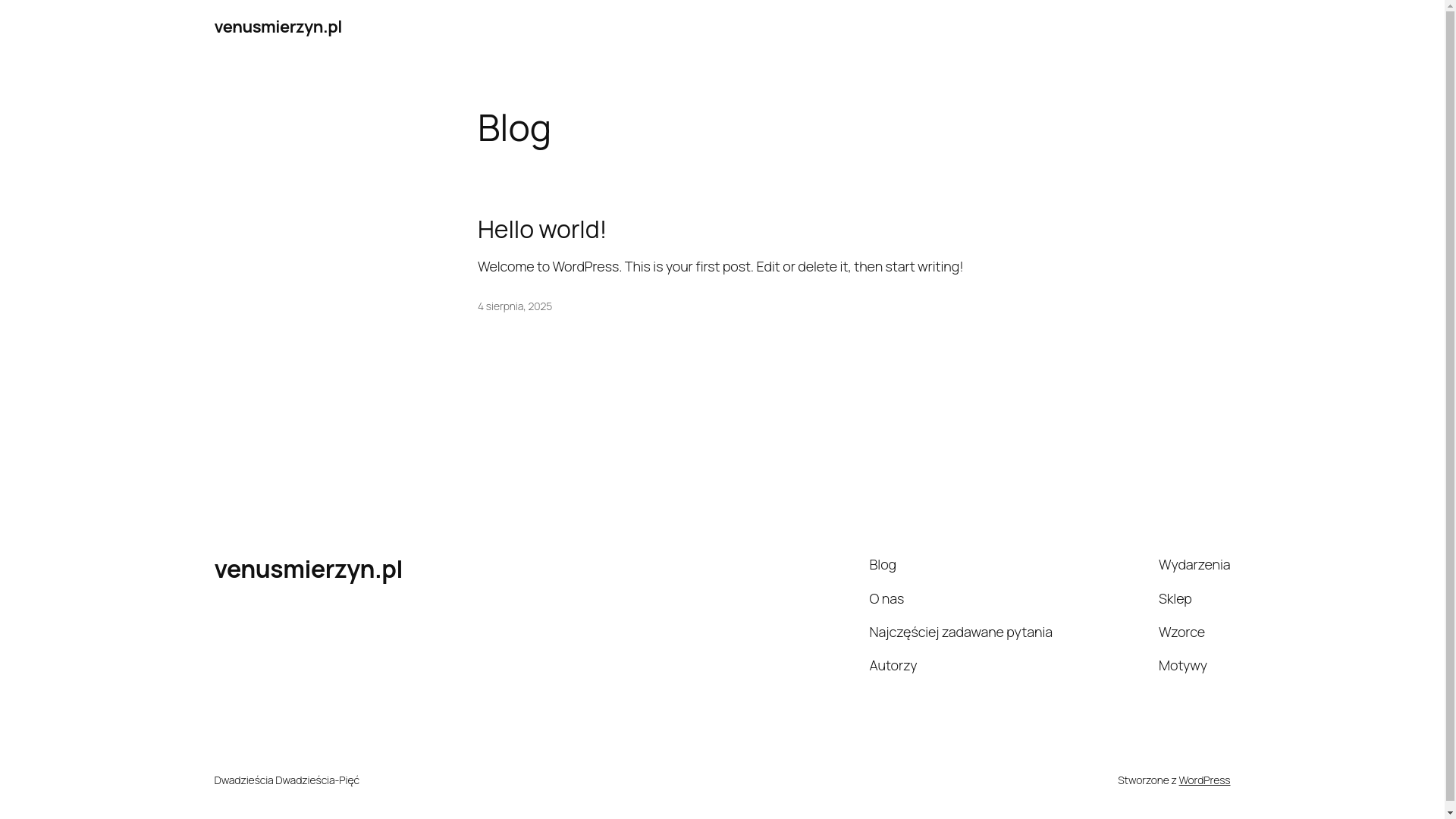 website screenshot of https://venusmierzyn.pl/