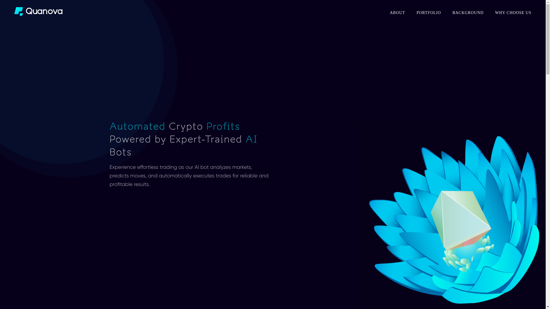 website screenshot of https://quanova.io/