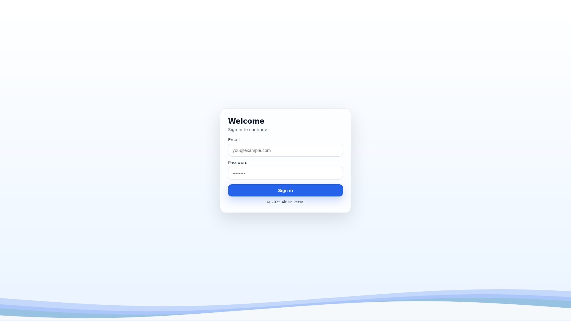 website screenshot of https://airuniversal.app/