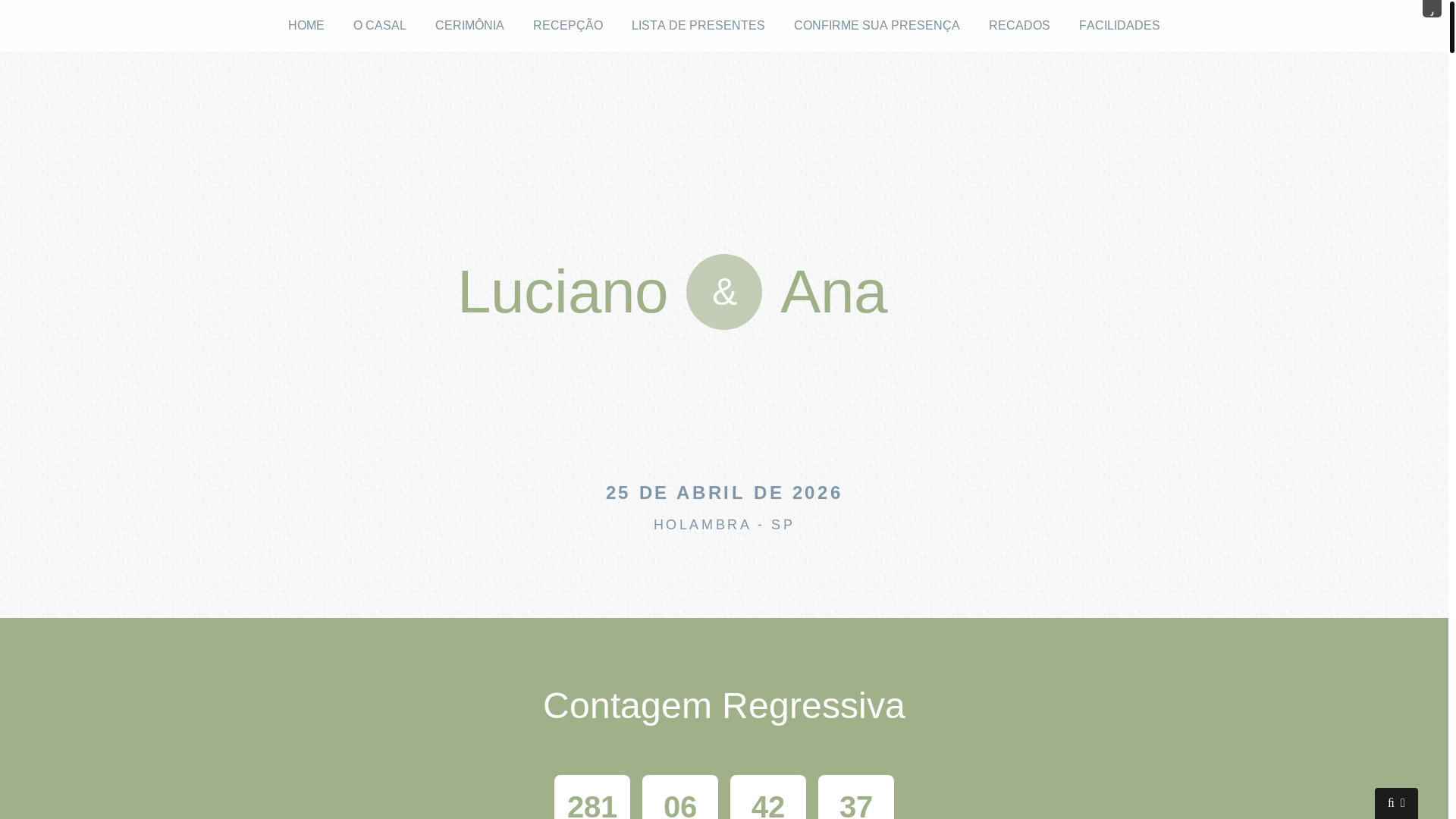 website screenshot of https://anaeluciano.com.br/
