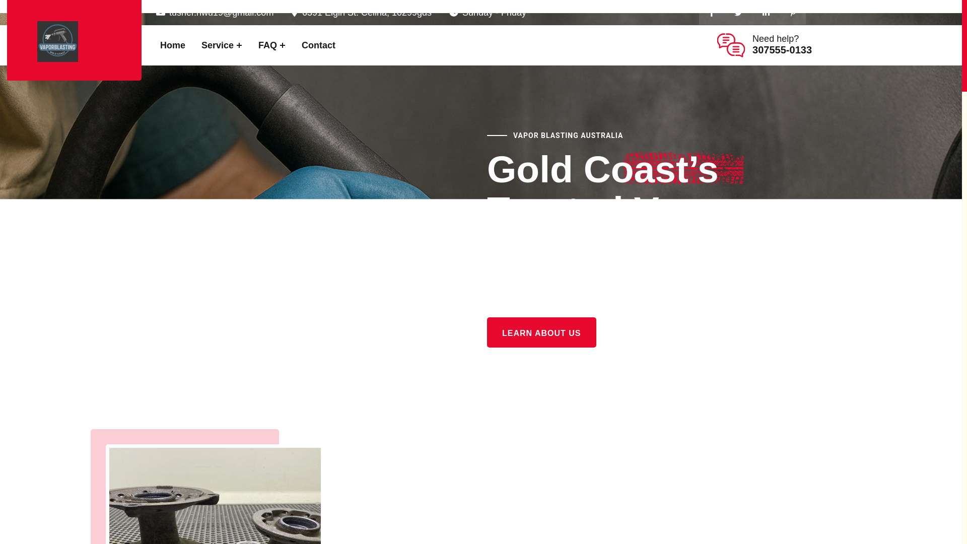 website screenshot of https://vaporblastinggoldcoast.com.au/