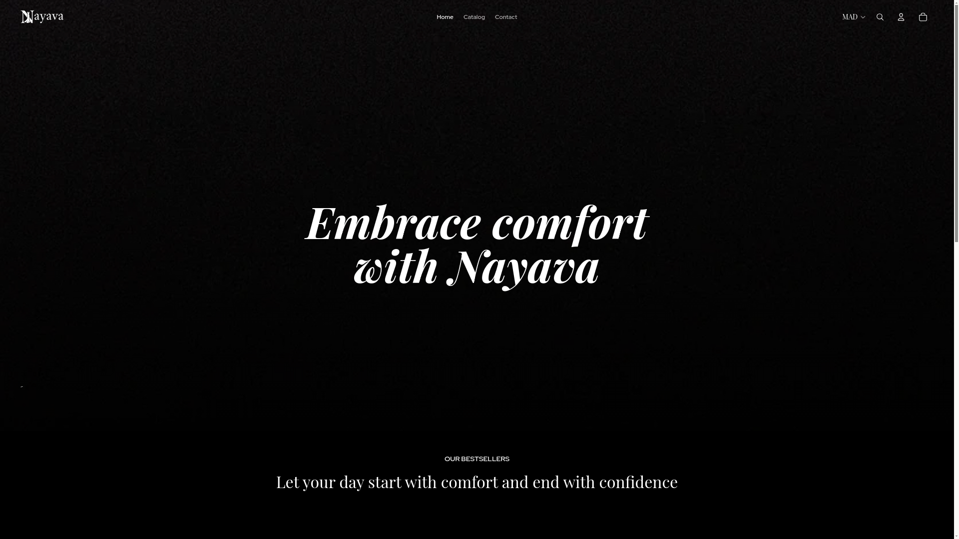 website screenshot of https://nayava.store/