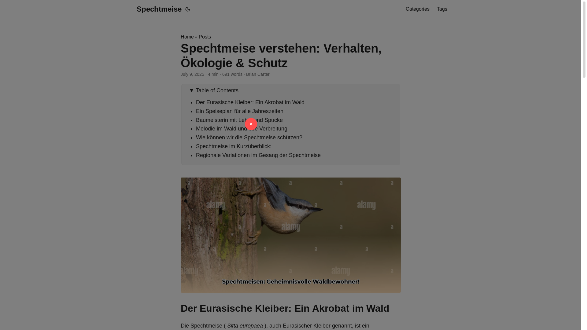 website screenshot of https://spechtmeise.pages.dev/