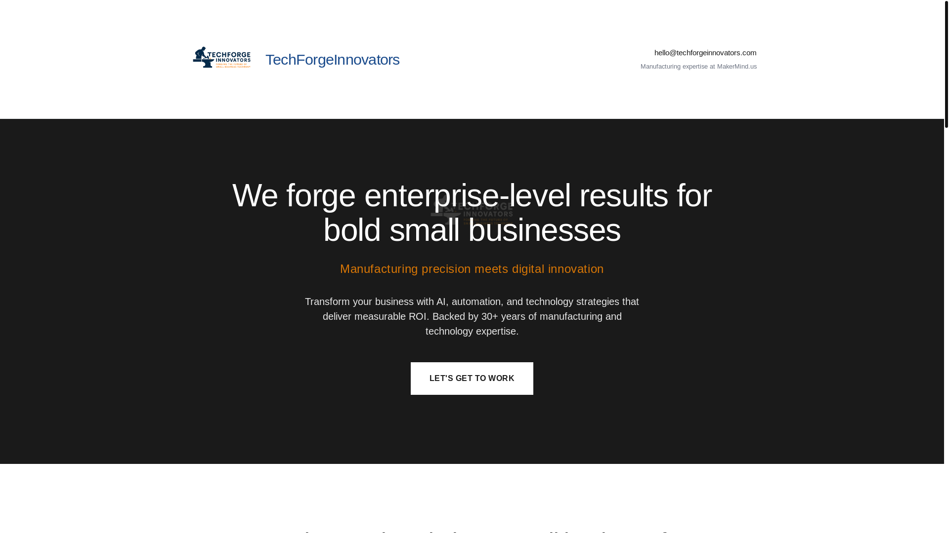 website screenshot of https://techforgeinnovators.pages.dev/