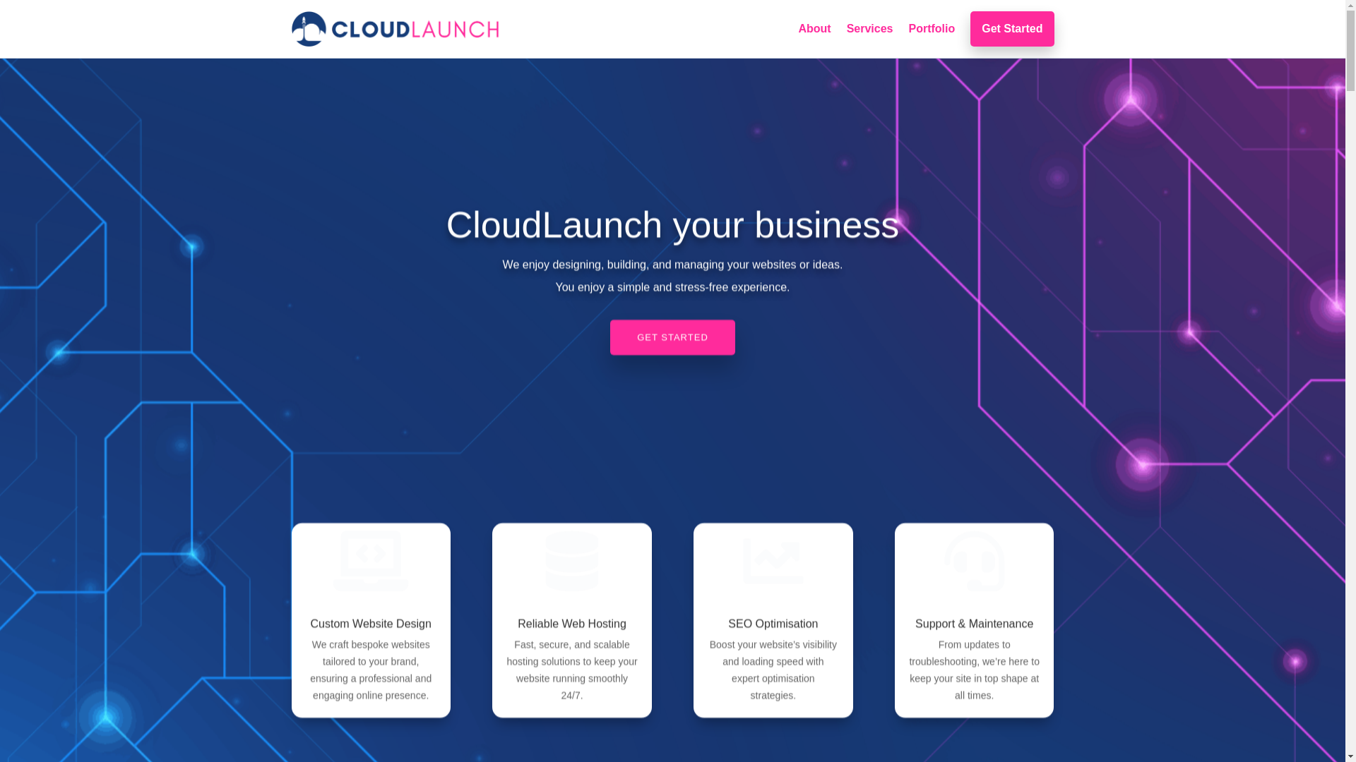 website screenshot of https://cloudlaunch.uk/