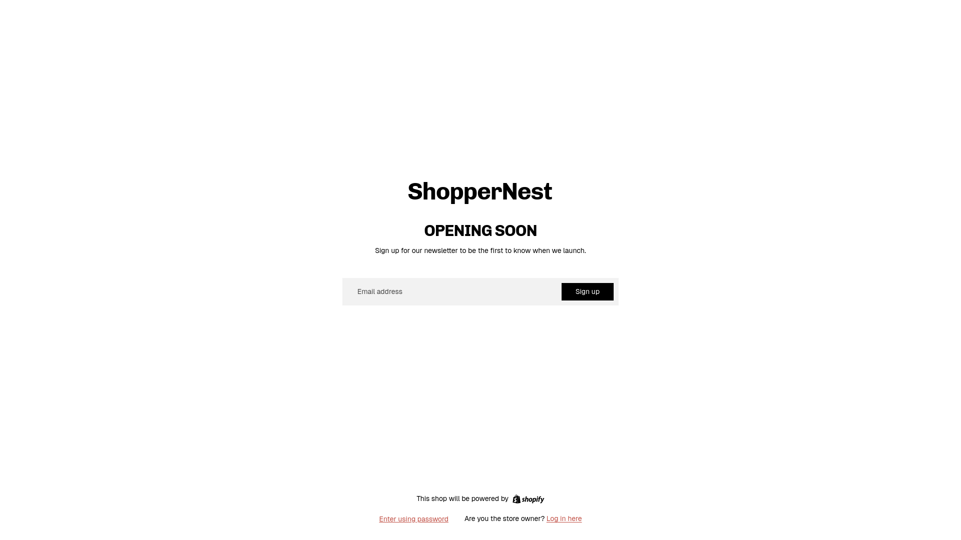 website screenshot of https://shoppernest.shop/