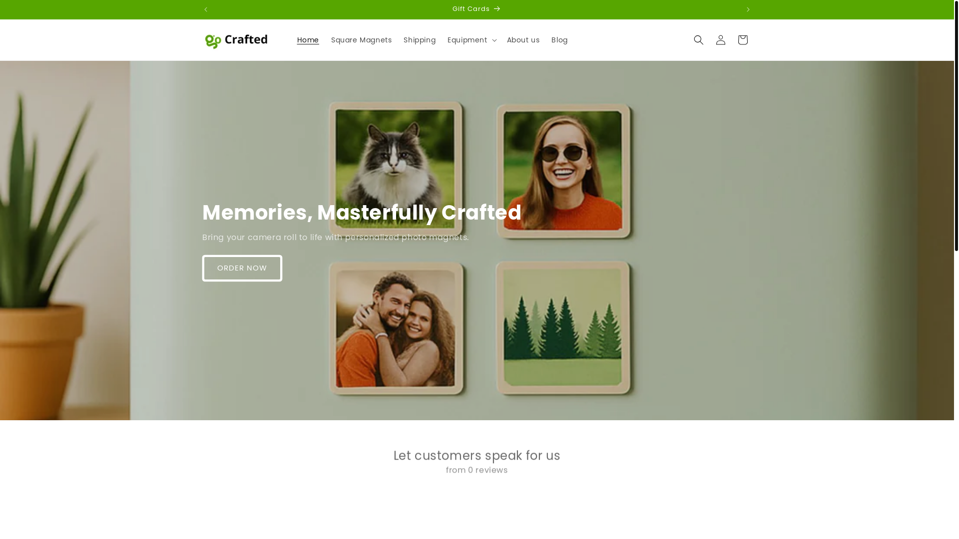 website screenshot of https://gocraftedstore.com/
