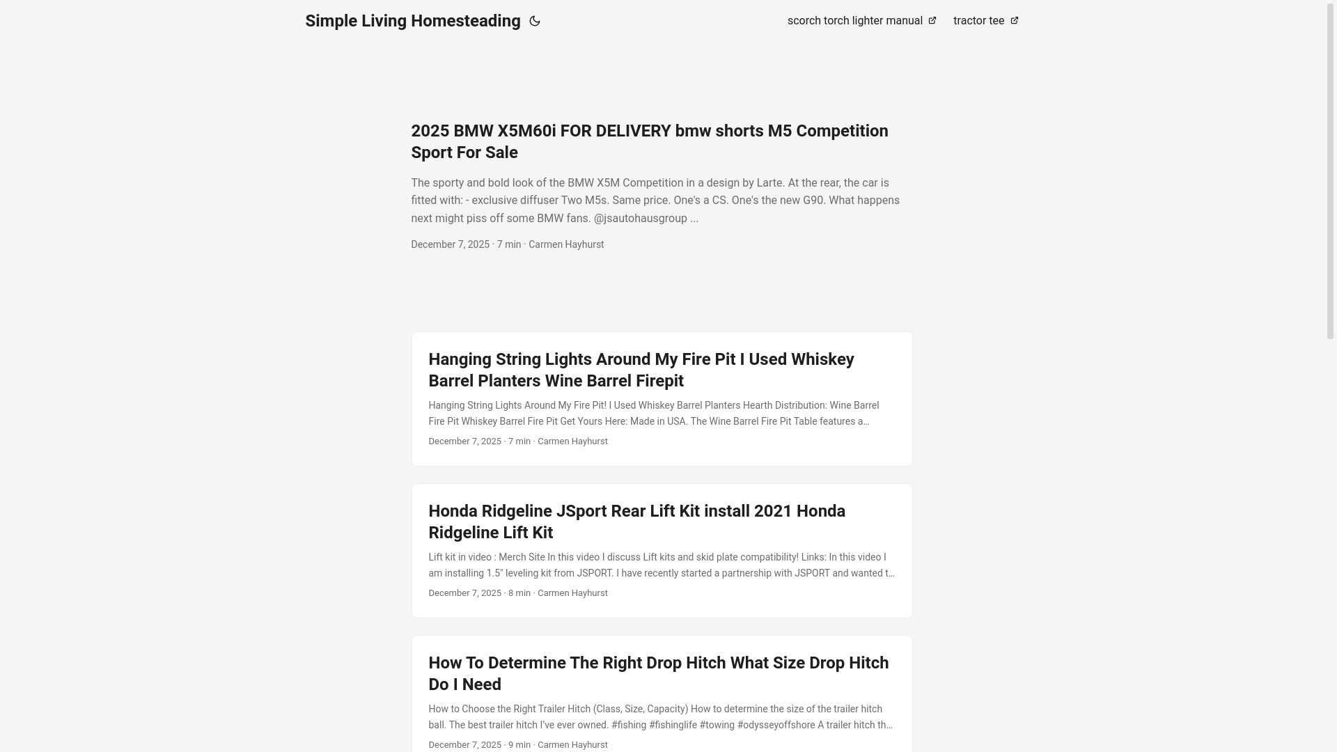 website screenshot of https://simplelivinghomesteading.pages.dev/