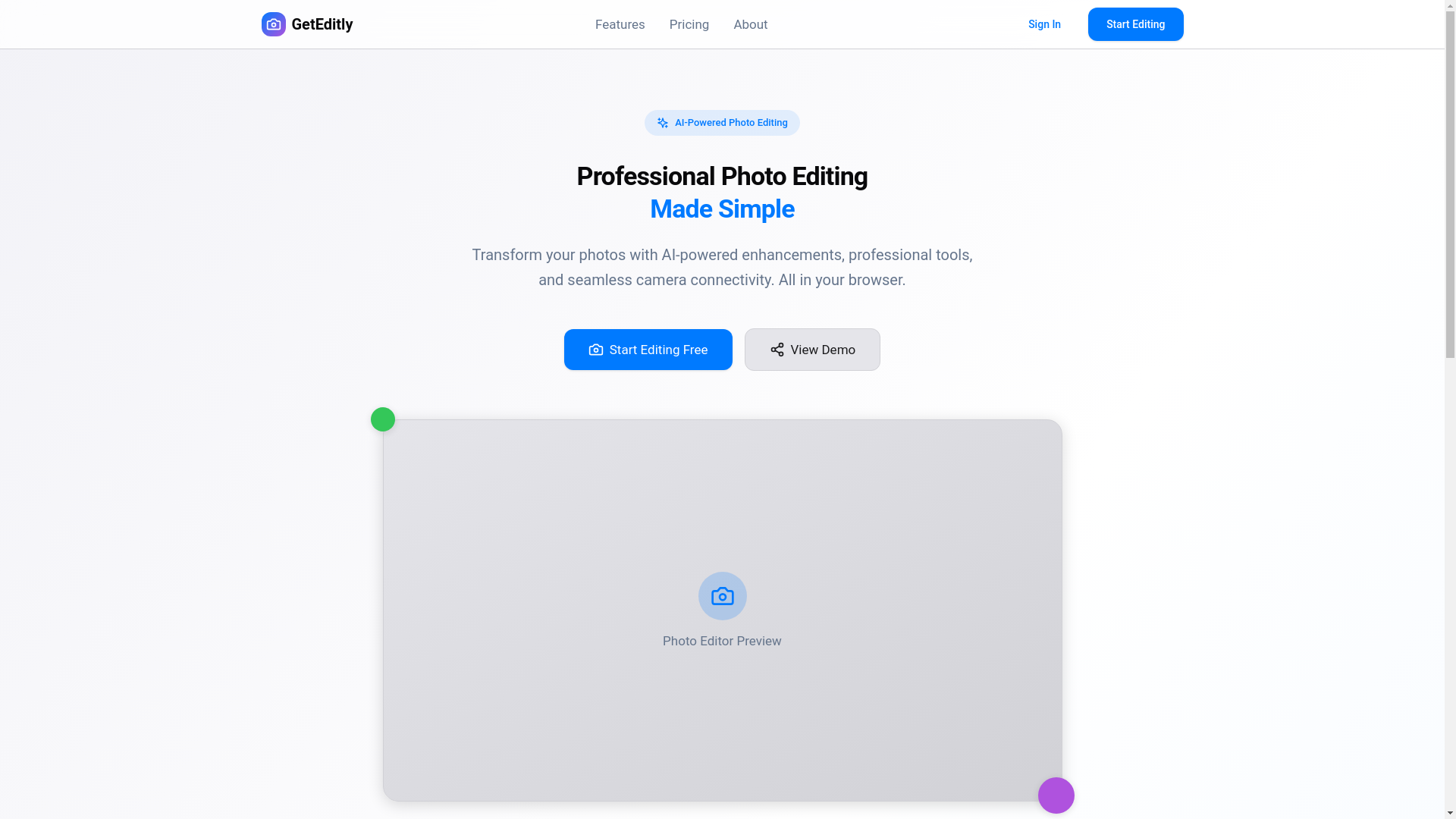website screenshot of https://geteditly.com/