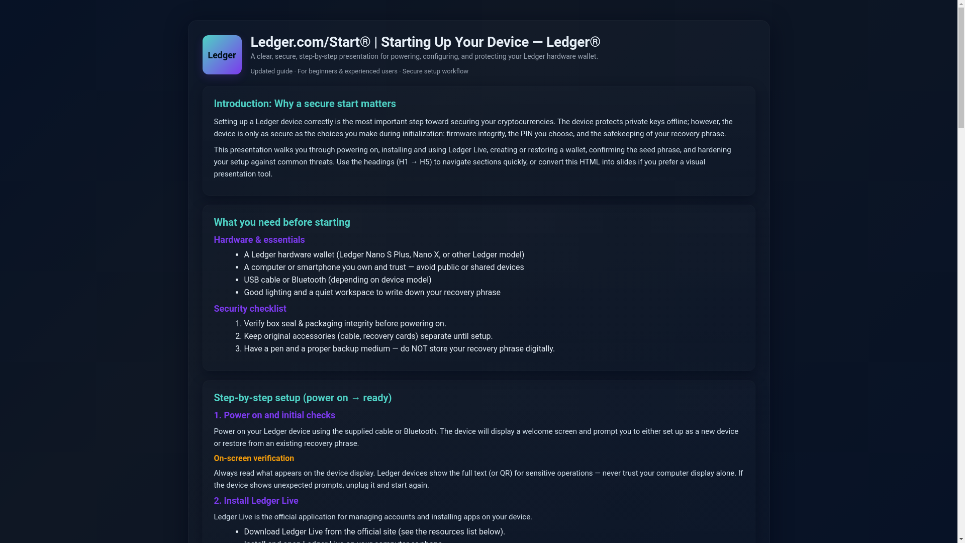 website screenshot of https://ledgrcom--started.pages.dev/