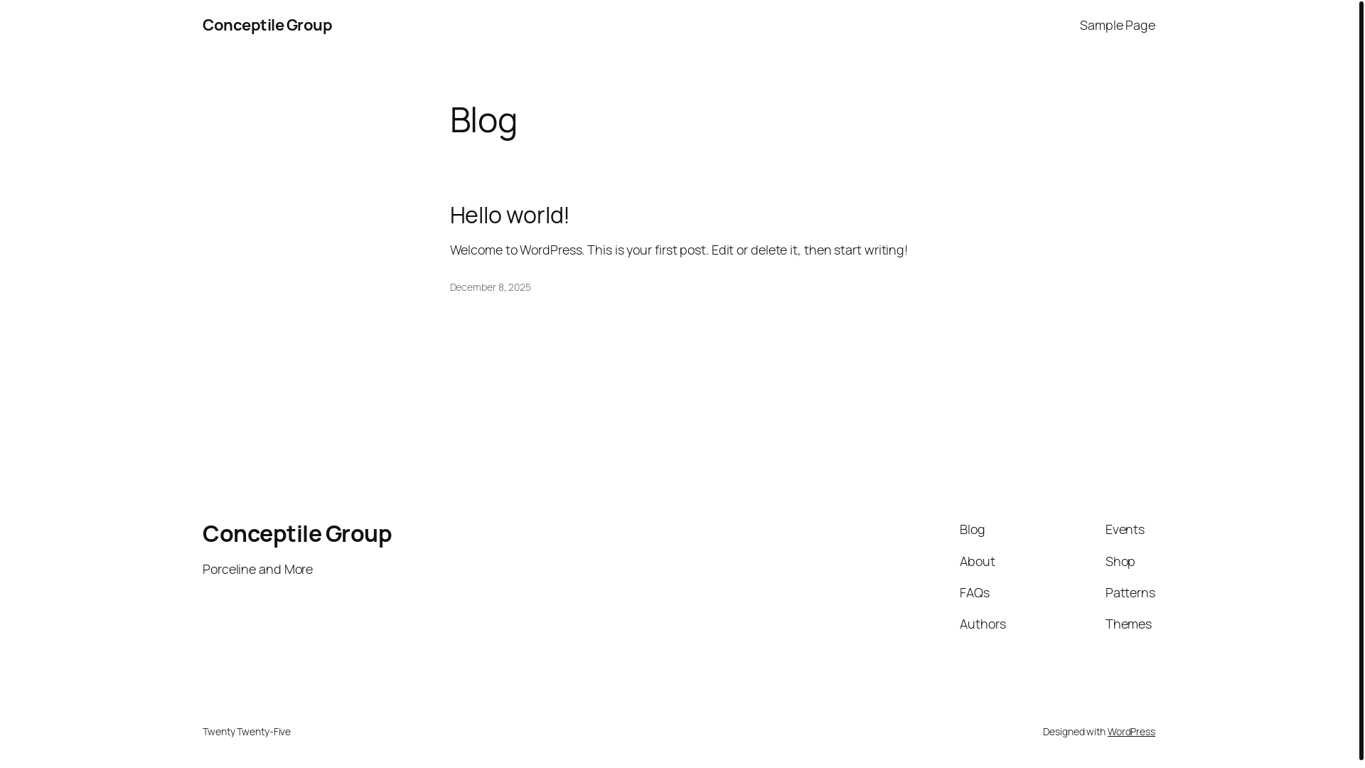 website screenshot of https://conceptilegroup.com/