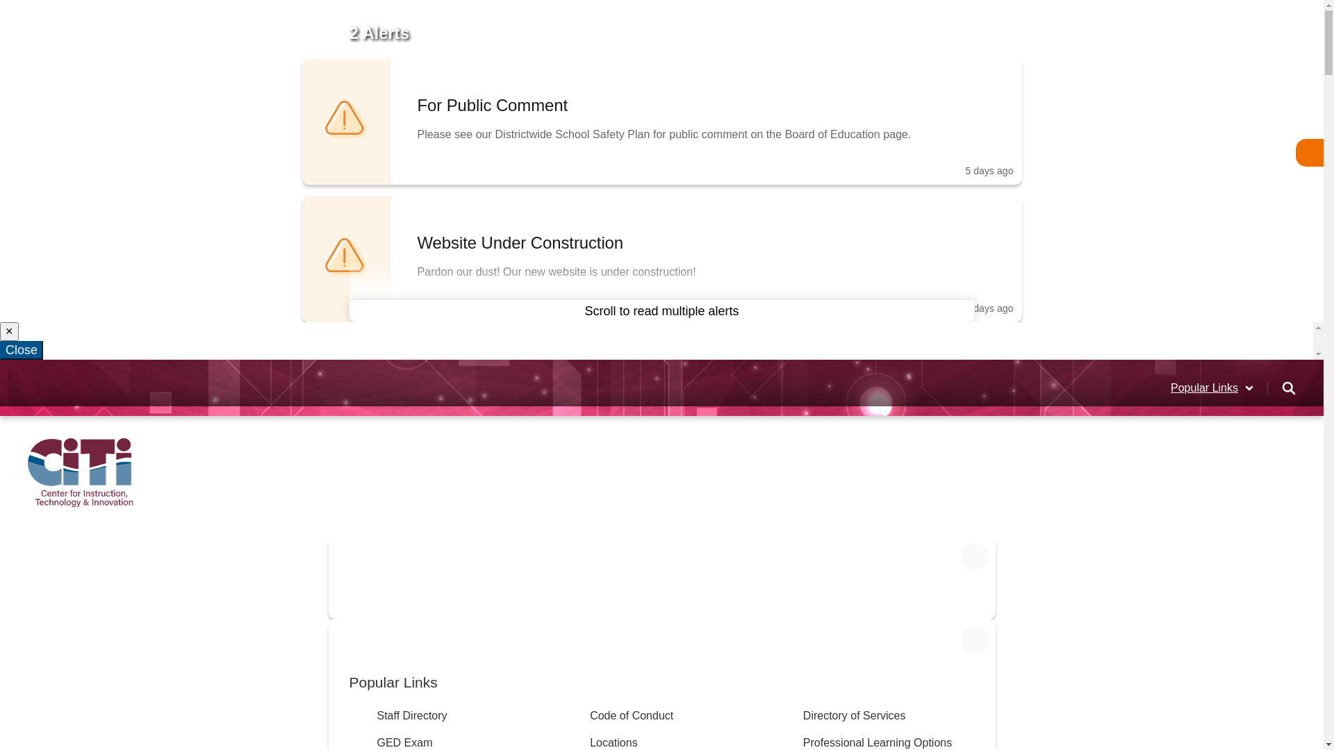 website screenshot of https://www.citiboces.org/