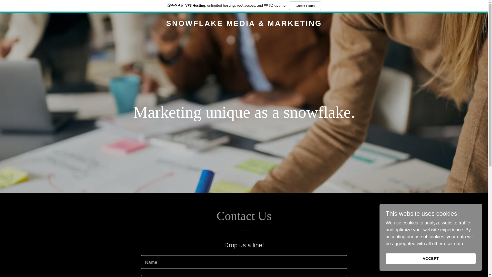 website screenshot of https://snowflakemedia.io/