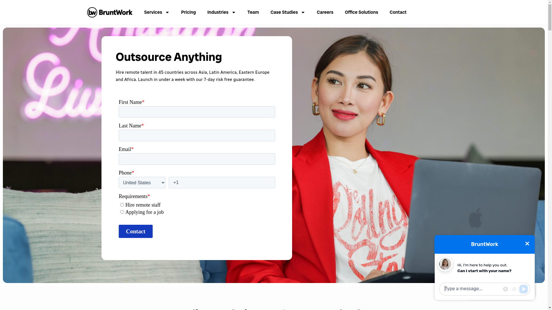 website screenshot of https://bruntwork.co/