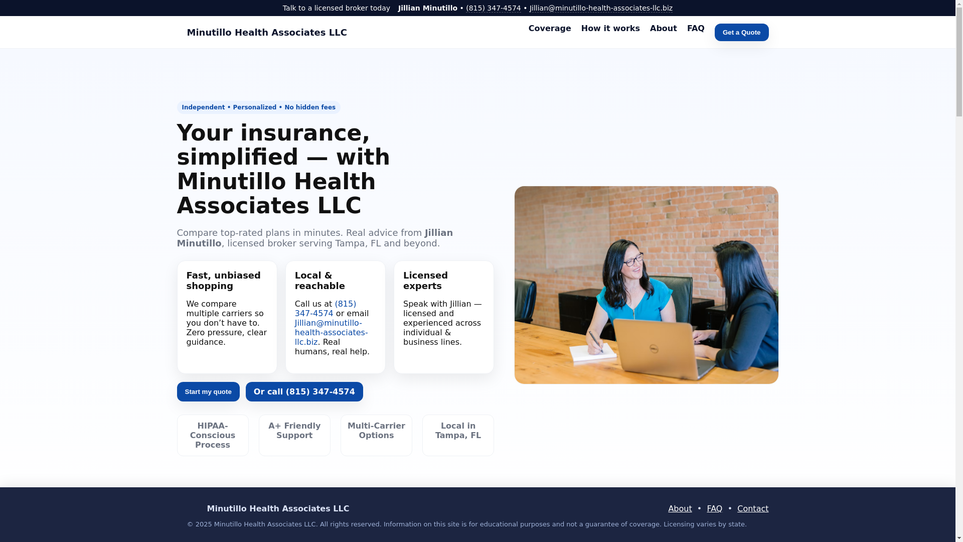 website screenshot of https://minutillo-health-associates-llc.biz/