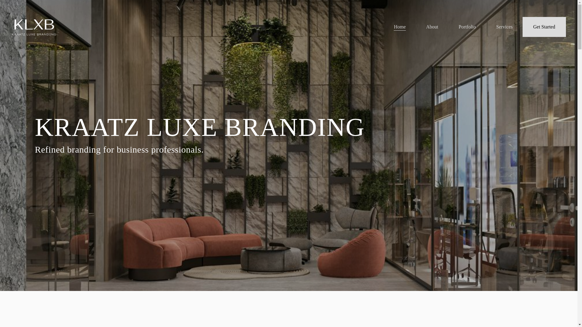 website screenshot of https://kraatzluxebranding.com/