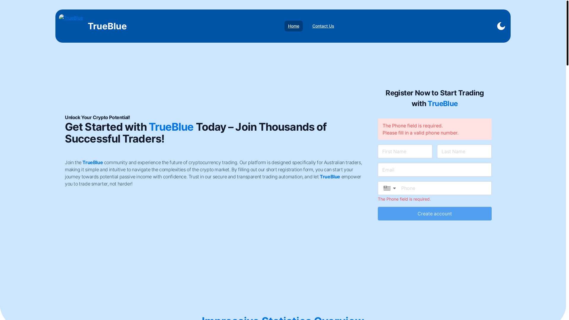 website screenshot of https://trueblue-app-com.pages.dev/