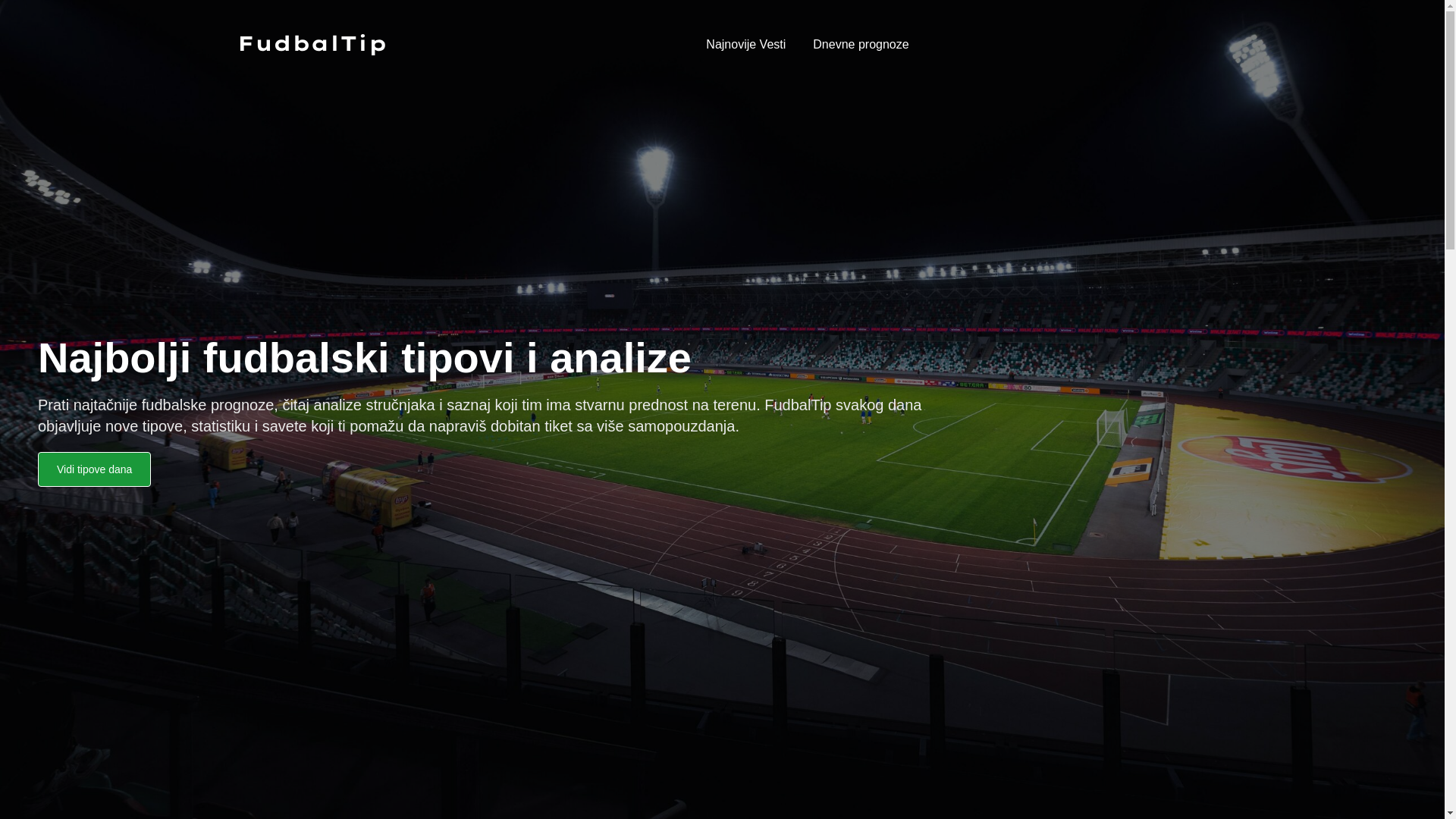 website screenshot of https://fudbaltip.com/