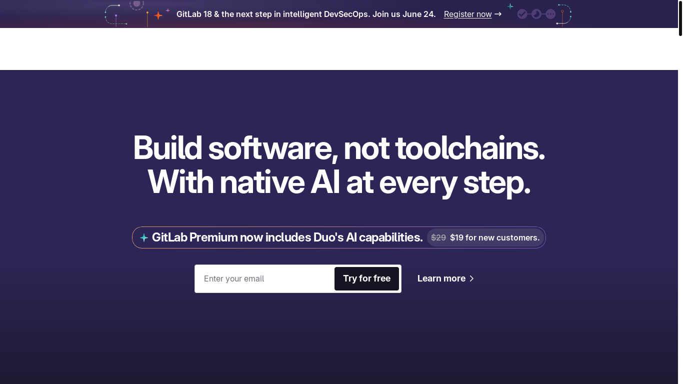 website screenshot of https://gitlab.com/