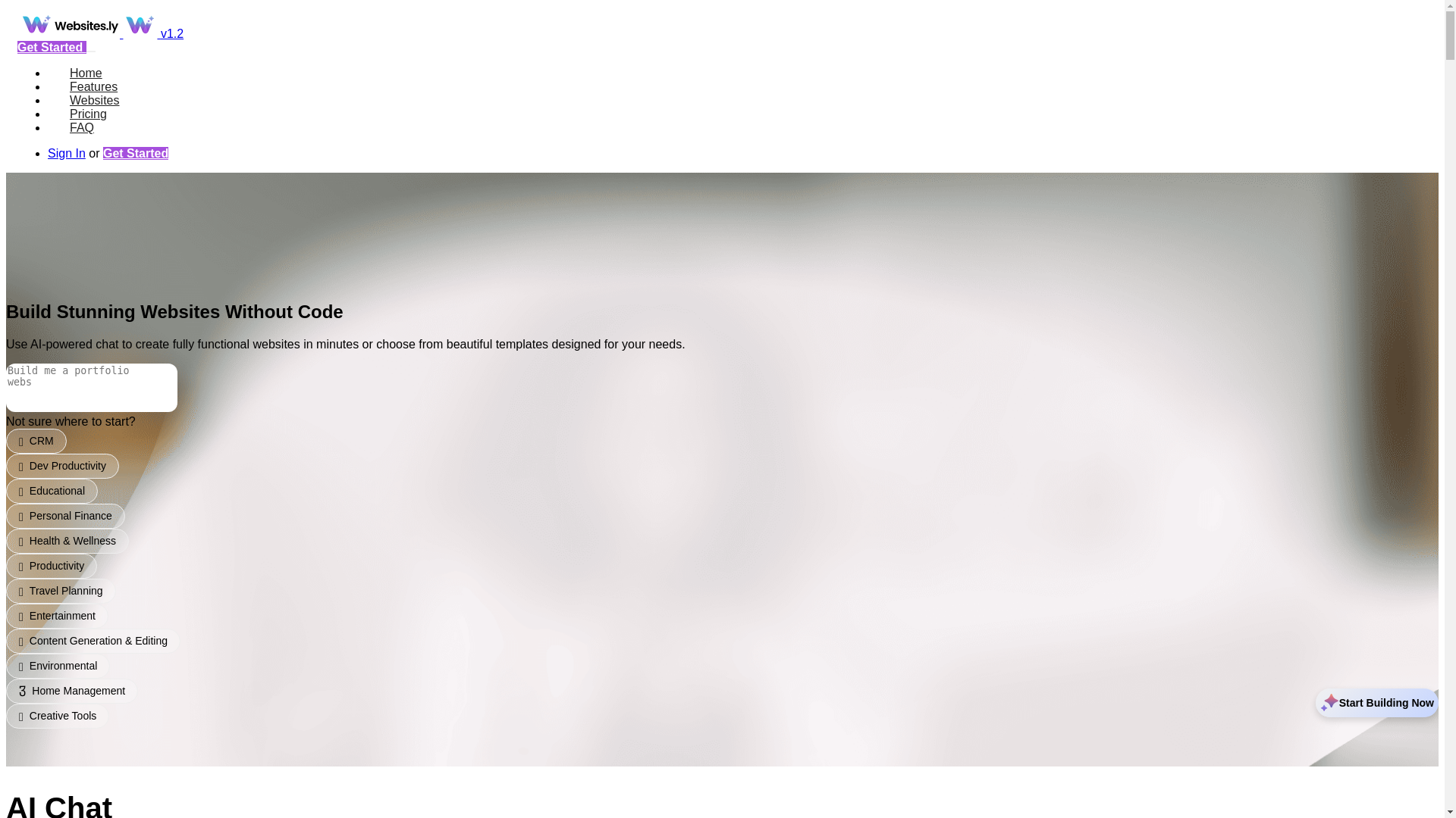 website screenshot of https://websites.ly