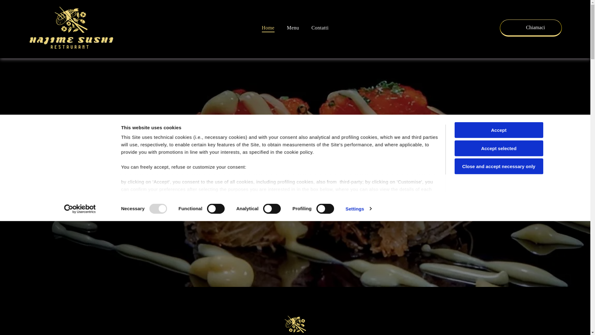 website screenshot of https://hajimesushi.com/