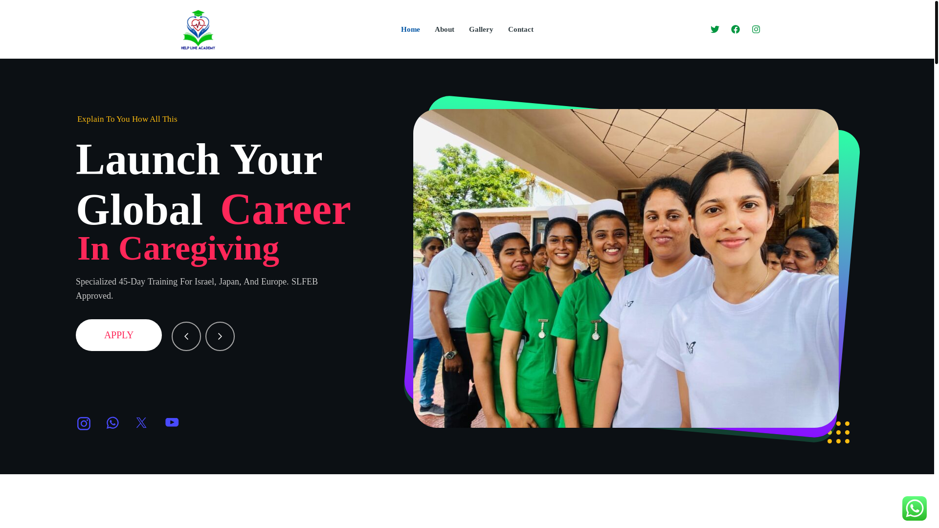 website screenshot of https://helplineacademy.lk/