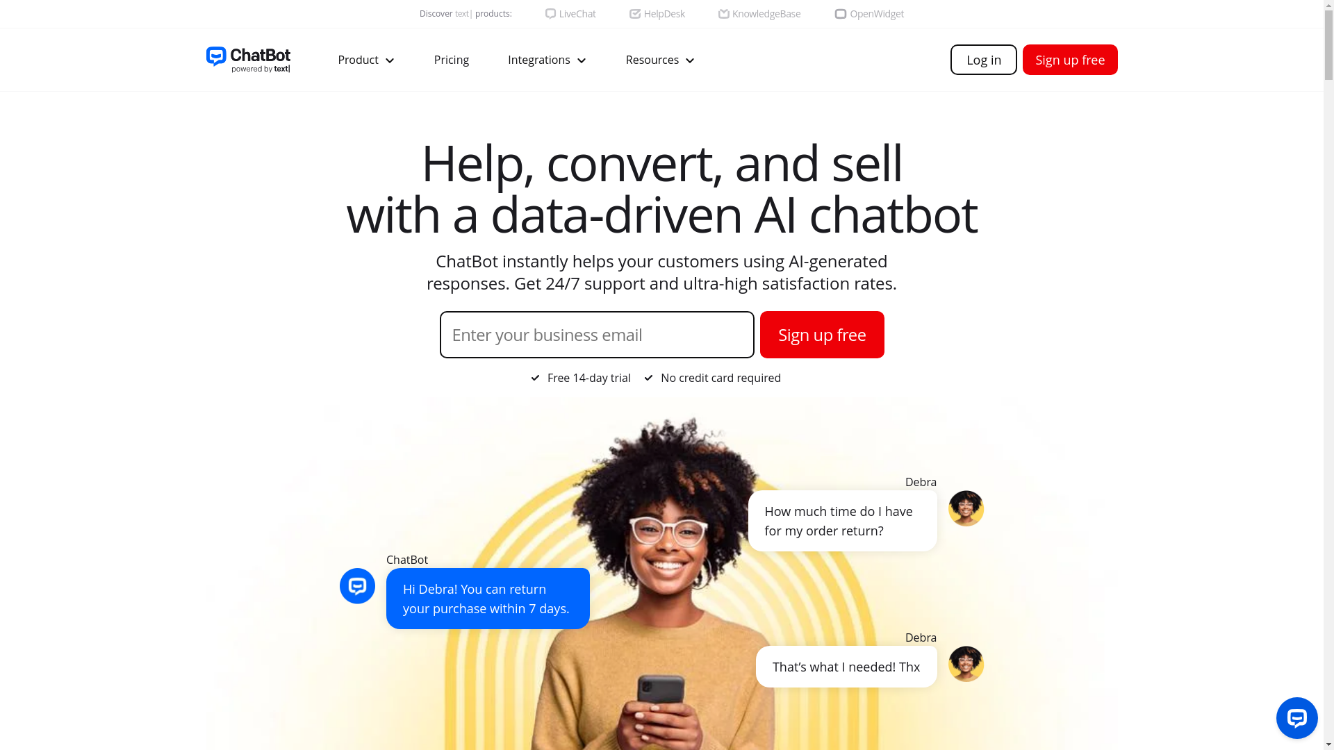 website screenshot of https://ychat.app/