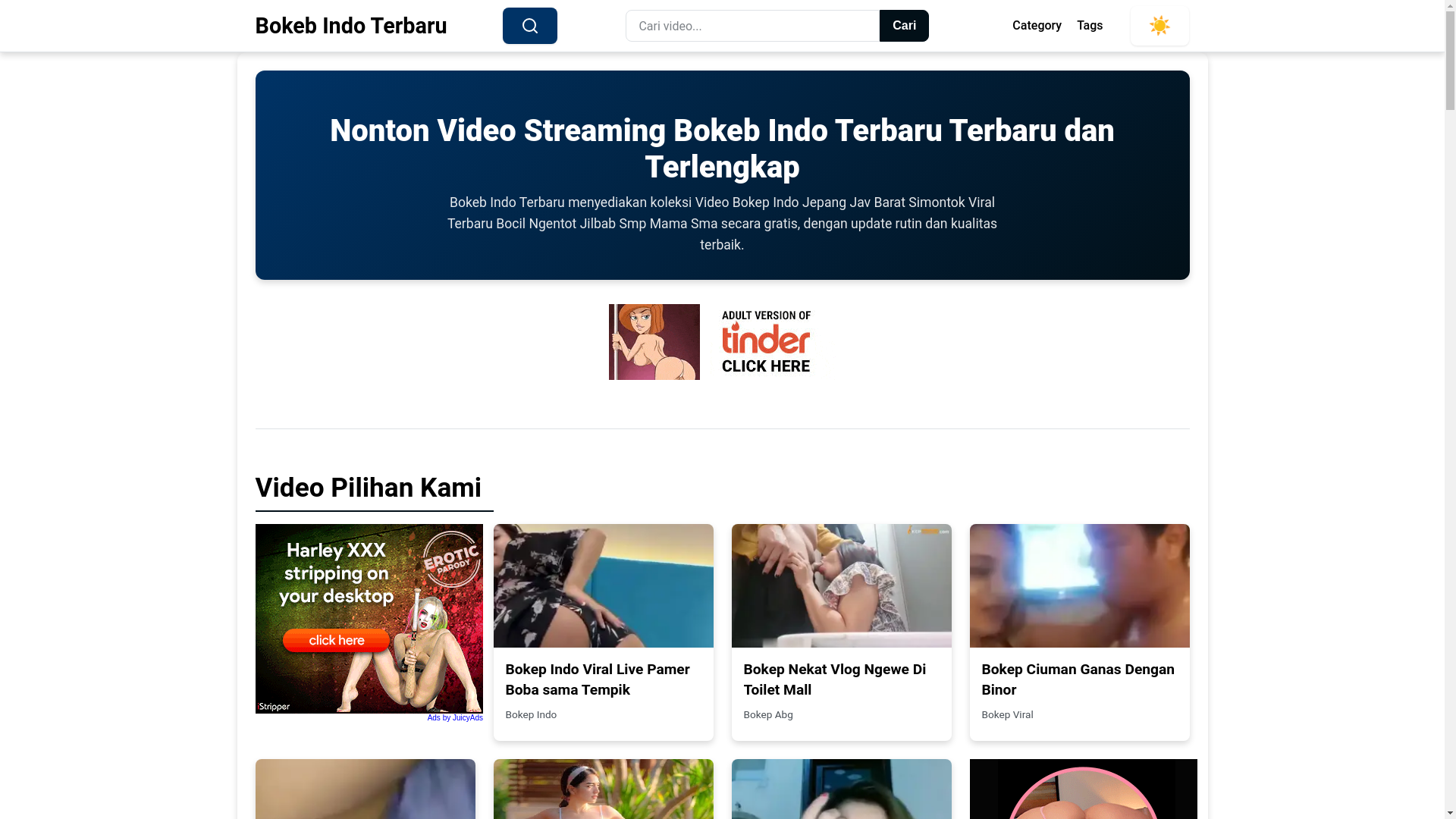 website screenshot of https://bokebindoterbaru.pages.dev/