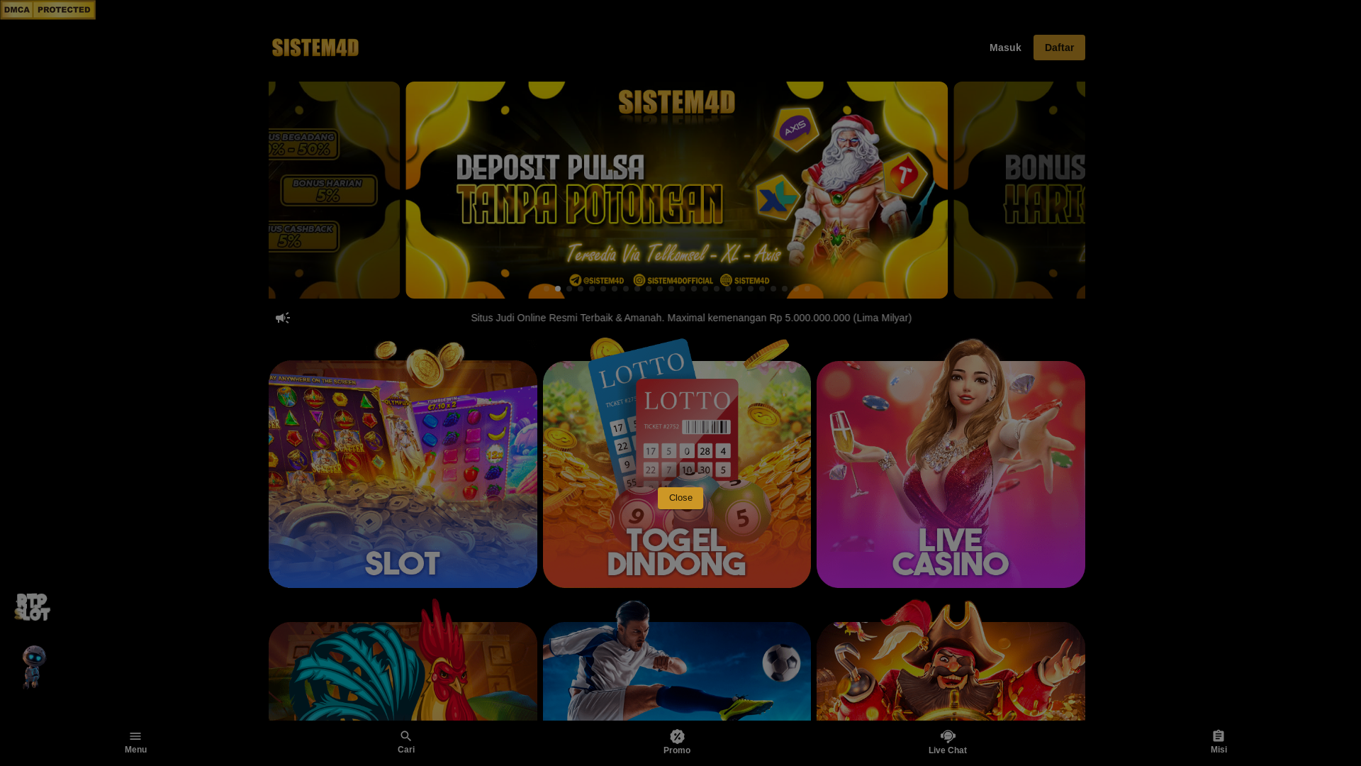 website screenshot of https://sistem4dqris.pro/