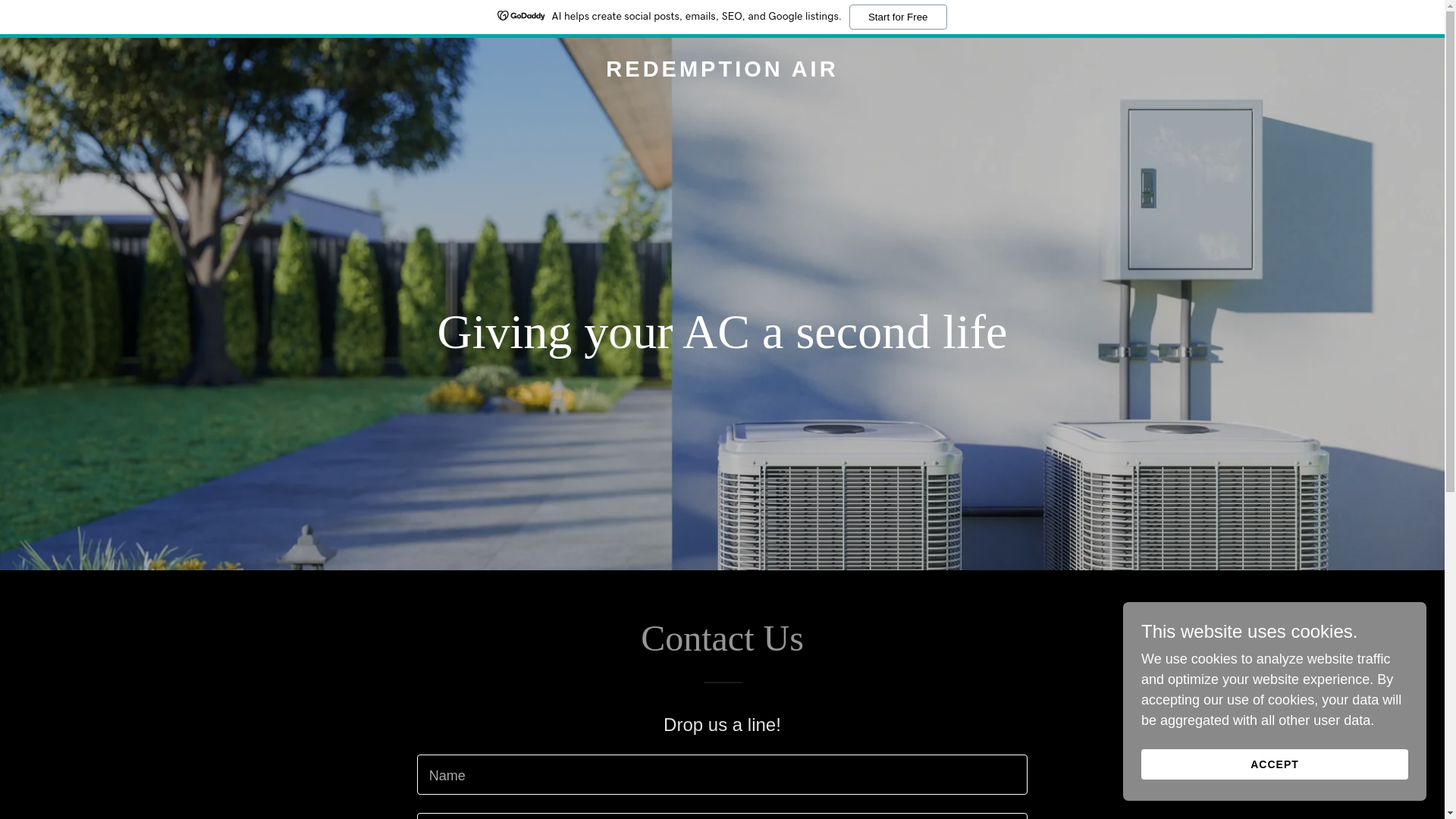 website screenshot of https://redemptionair.com/
