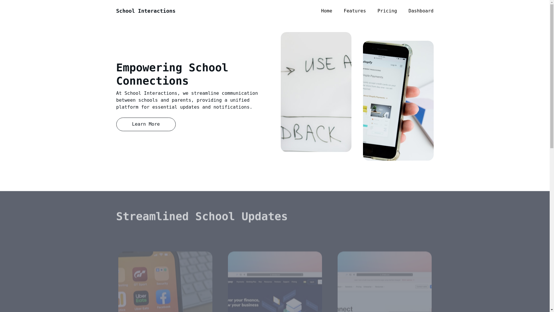 website screenshot of https://schoolinteractions.co.uk/