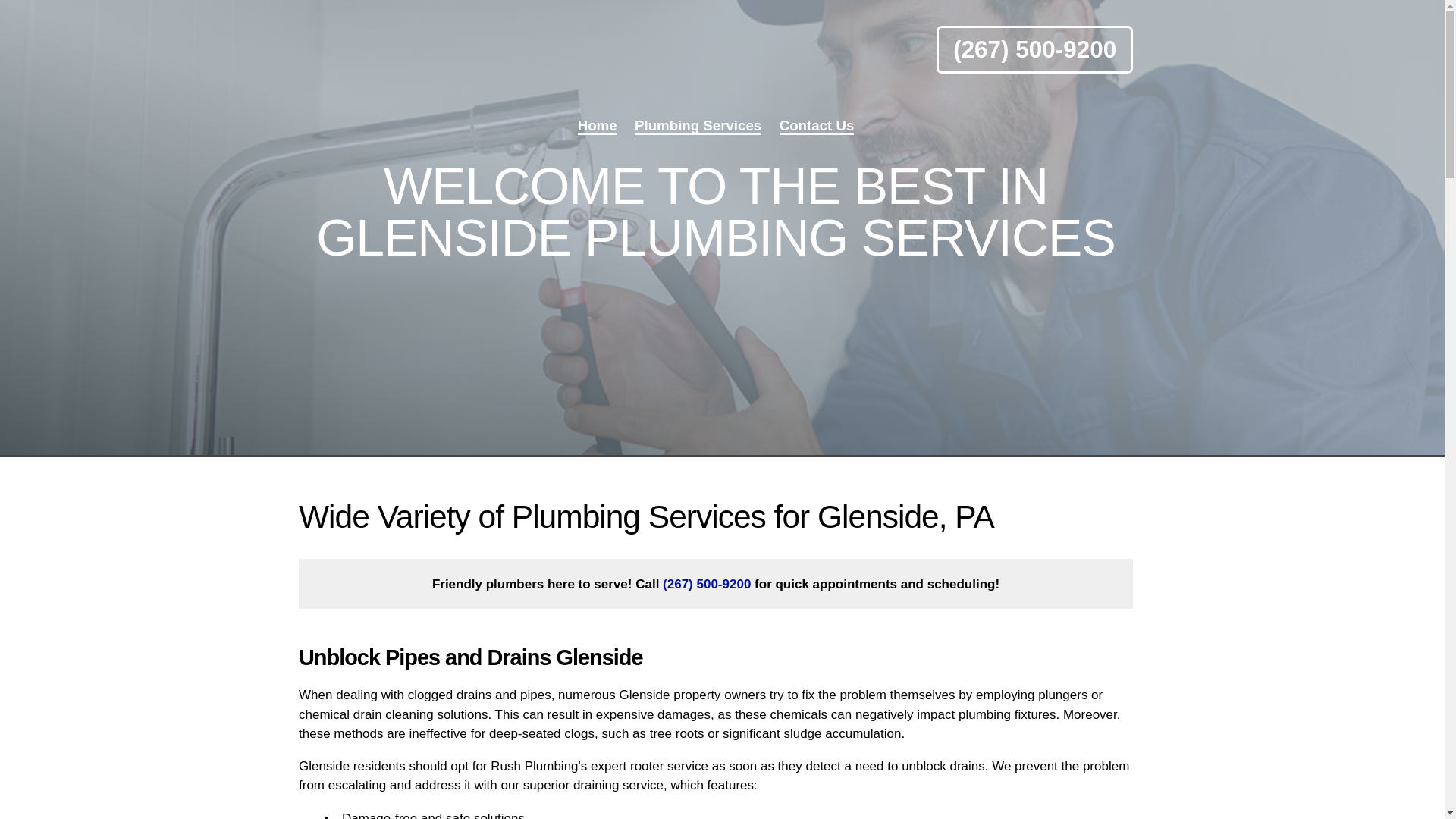 website screenshot of https://glensideplumbing.pro/