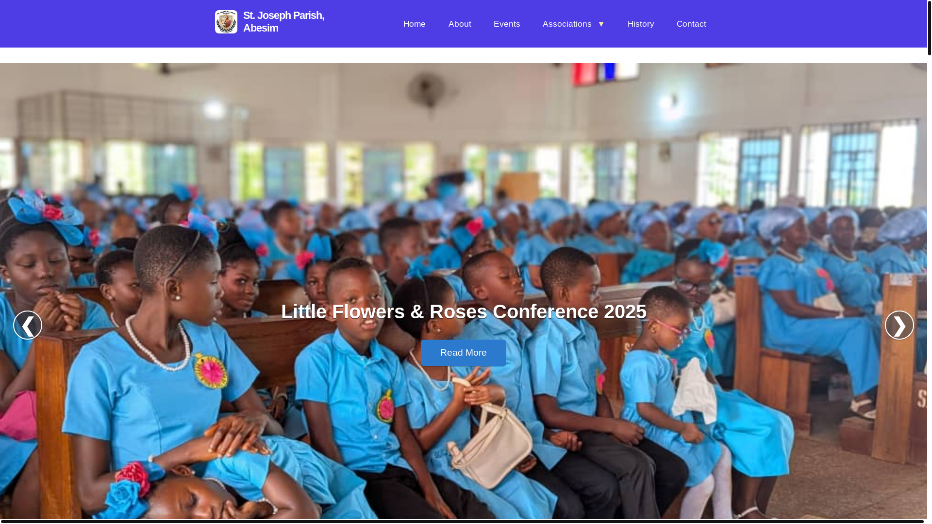 website screenshot of https://stjosephparishabesim.org/