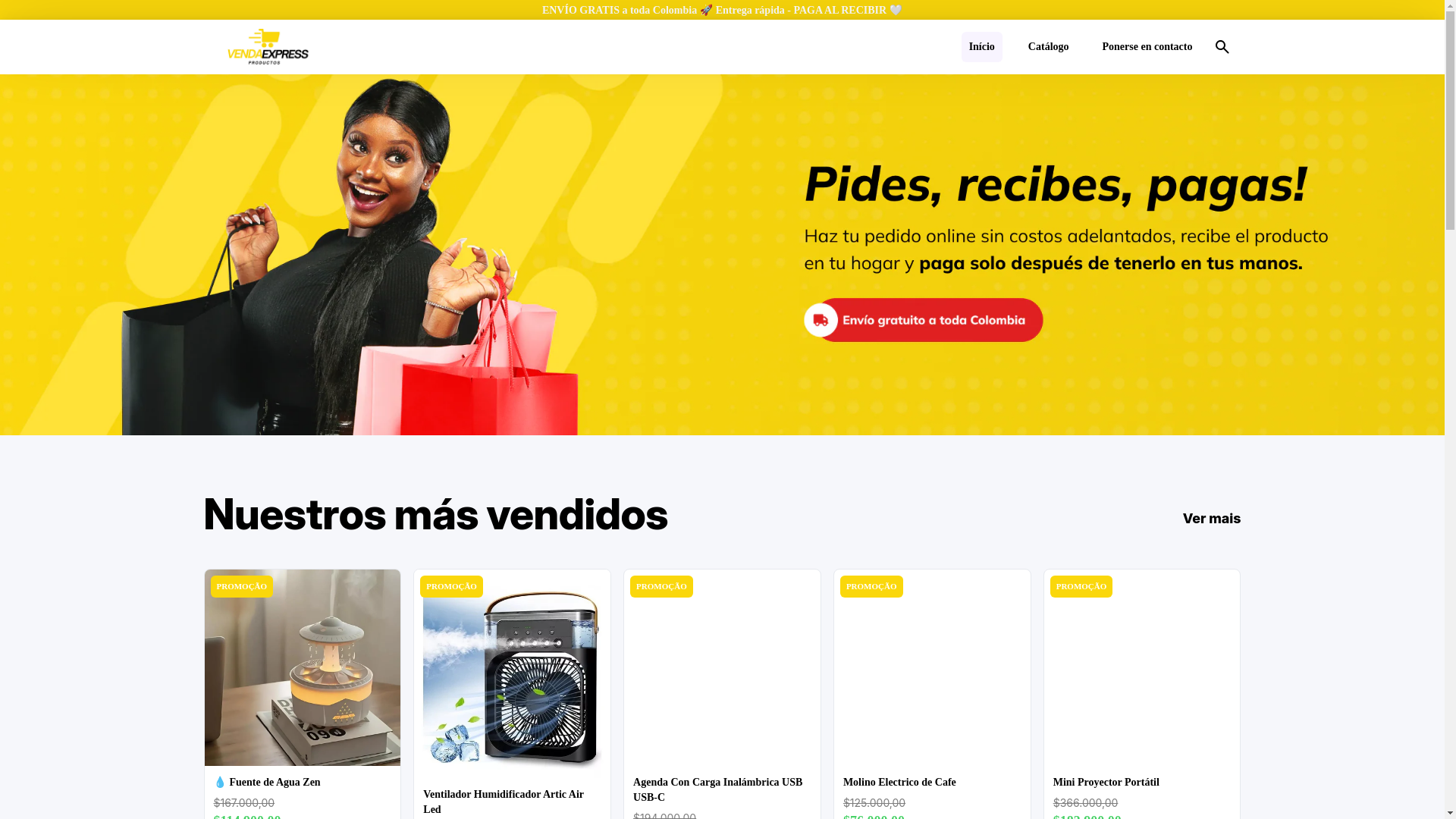 website screenshot of https://expressvenda.co/