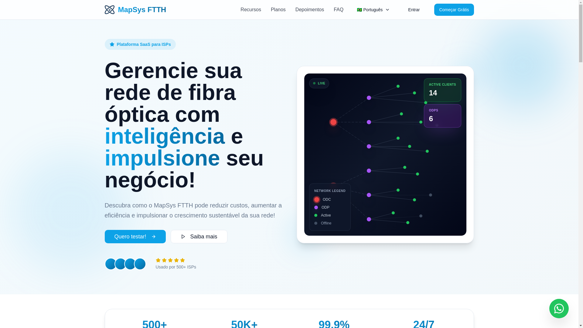 website screenshot of https://mapsys-ftth.com/