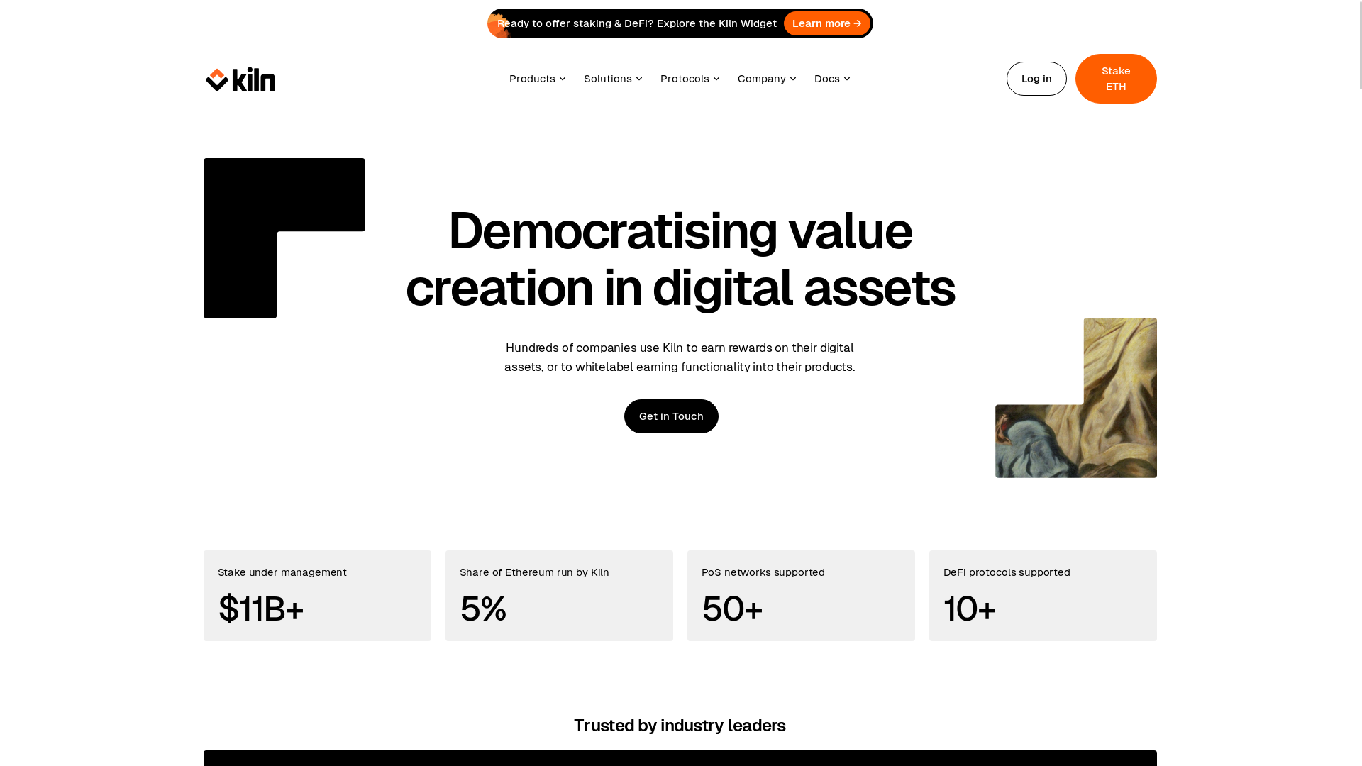 website screenshot of https://kiln.fi