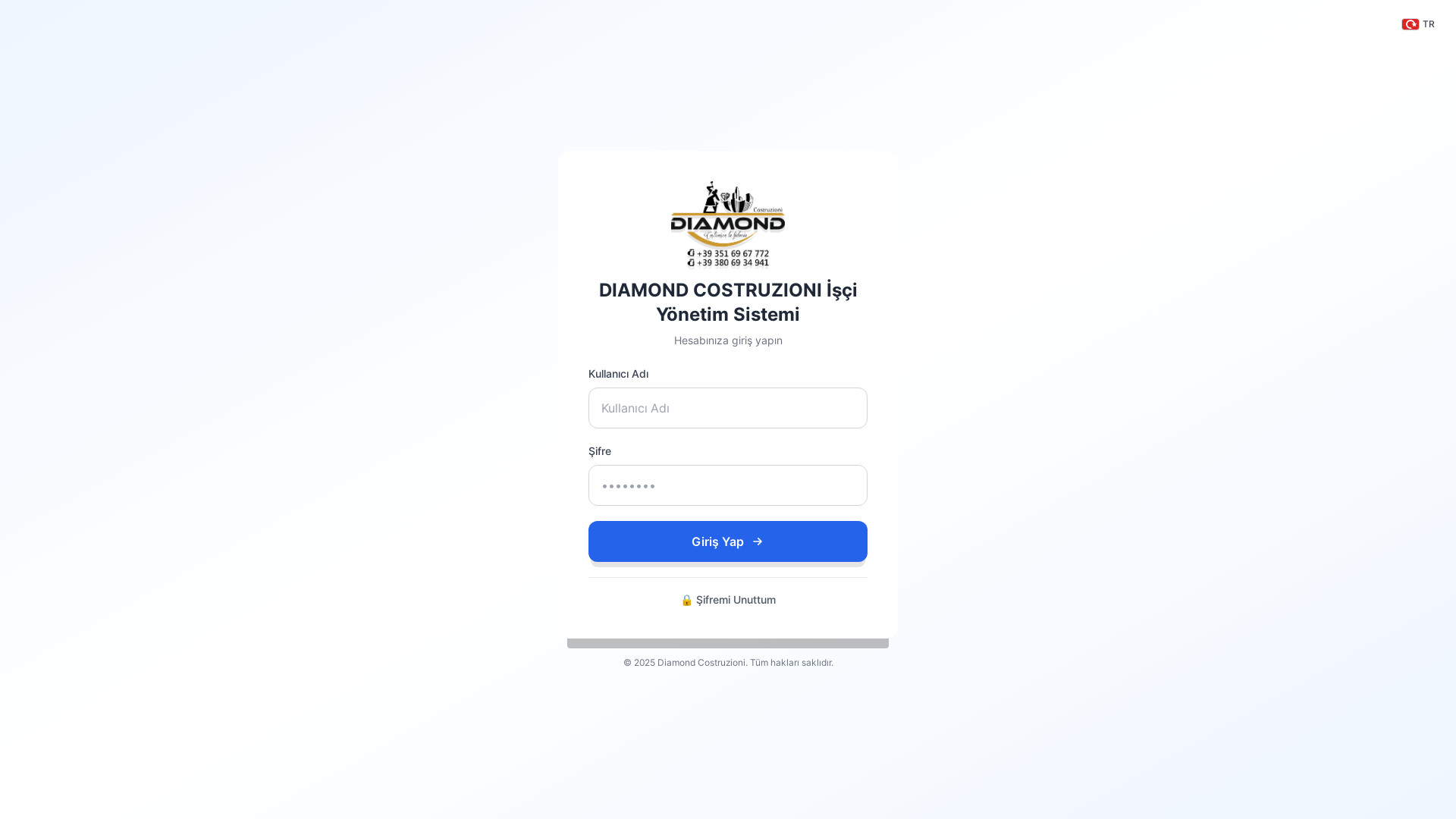 website screenshot of https://diamondcostruzionisrl.it/
