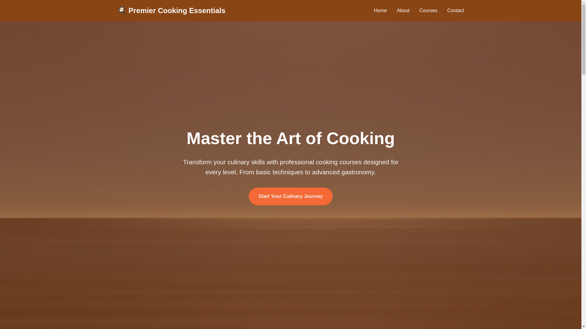 website screenshot of https://premiercookingessentials.courses/