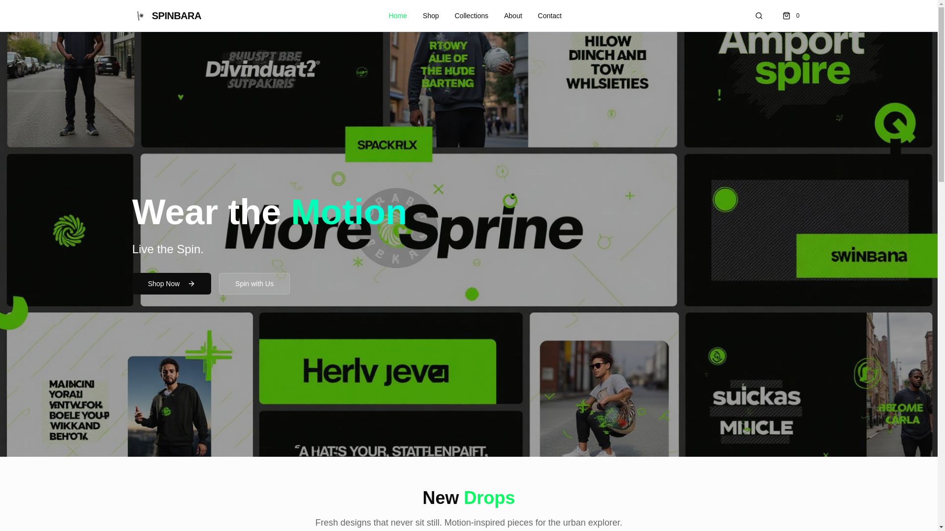 website screenshot of https://spinbarawear.com/